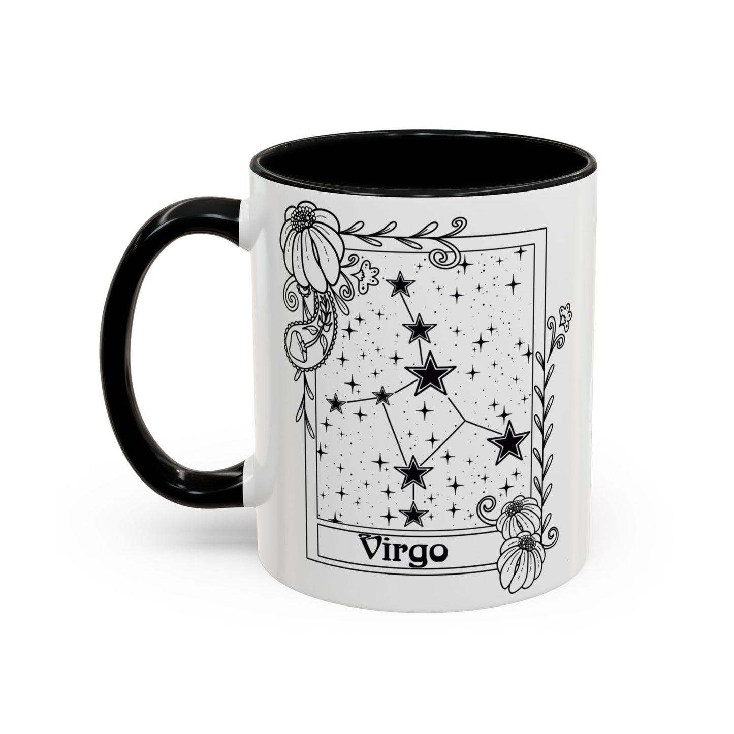 Virgo Constellation mug, Zodiac astrology coffee cup, Horoscope birthday gift mug, Star sign tarot card ceramic mug