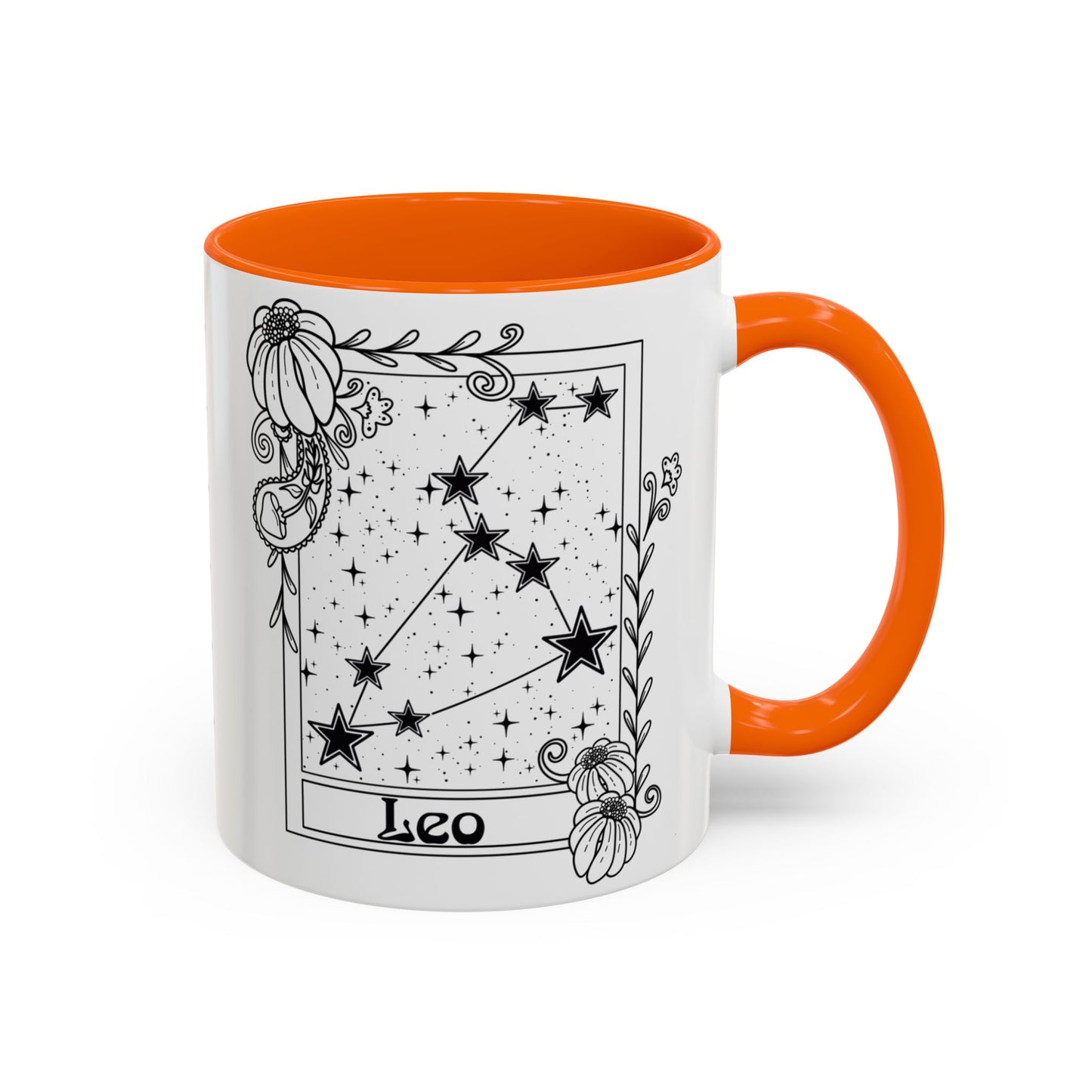 Leo Constellation mug, Zodiac astrology coffee cup, Horoscope birthday gift mug, Star sign tarot card ceramic mug