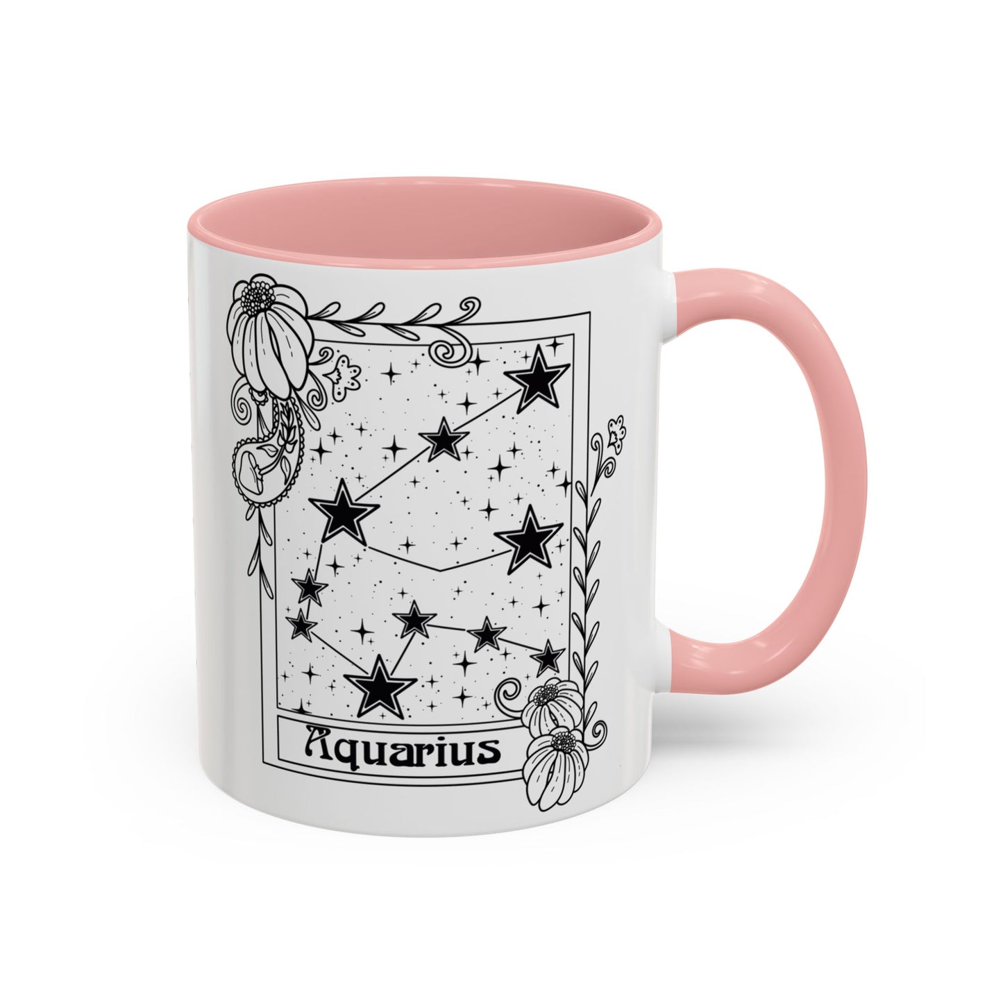 Aquarius Constellation mug, Zodiac astrology coffee cup, Horoscope birthday gift mug, Star sign tarot card ceramic mug