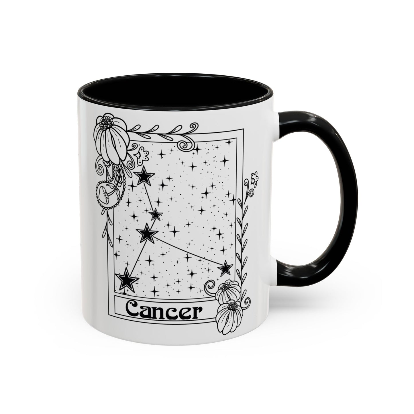 Cancer Constellation mug, Zodiac astrology coffee cup, Horoscope birthday gift mug, Star sign tarot card ceramic mug