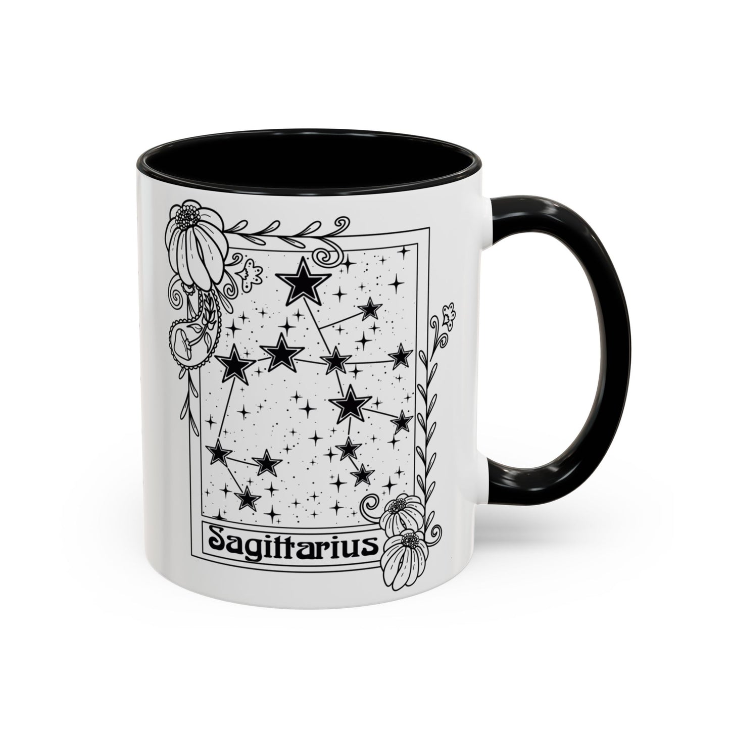 Sagittarius Constellation mug, Zodiac astrology coffee cup, Horoscope birthday gift mug, Star sign tarot card ceramic mug