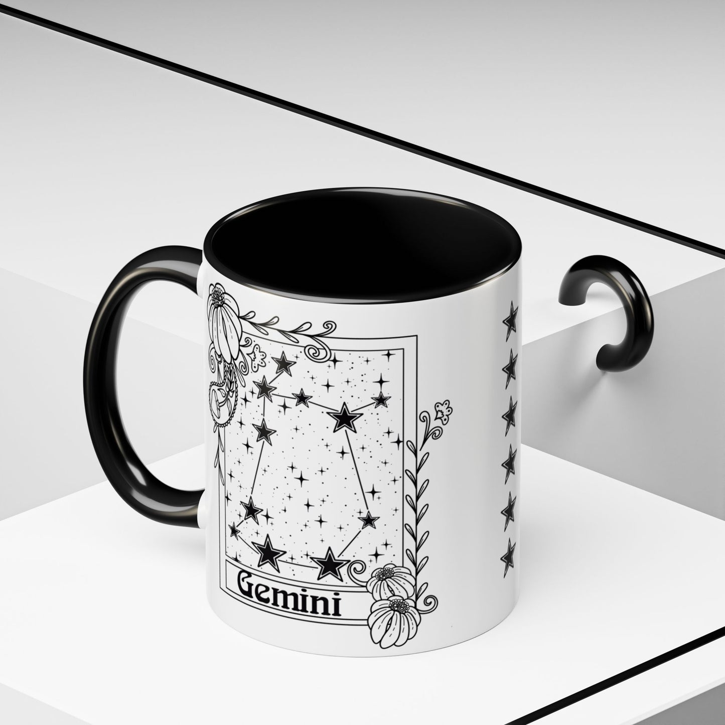 Gemini Constellation mug, Zodiac astrology coffee cup, Horoscope birthday gift mug, Star sign tarot card ceramic mug