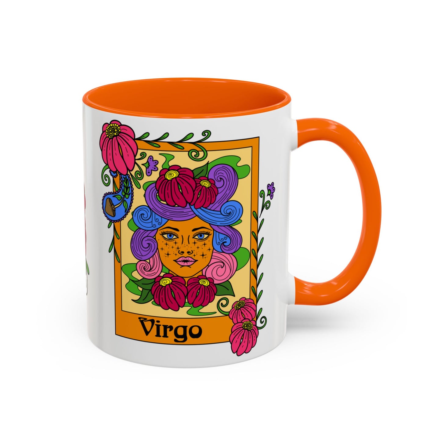 Virgo star sign mug, Maiden zodiac astrology coffee cup, Horoscope birthday gift mug, Bold retro colourful Design ceramic mug