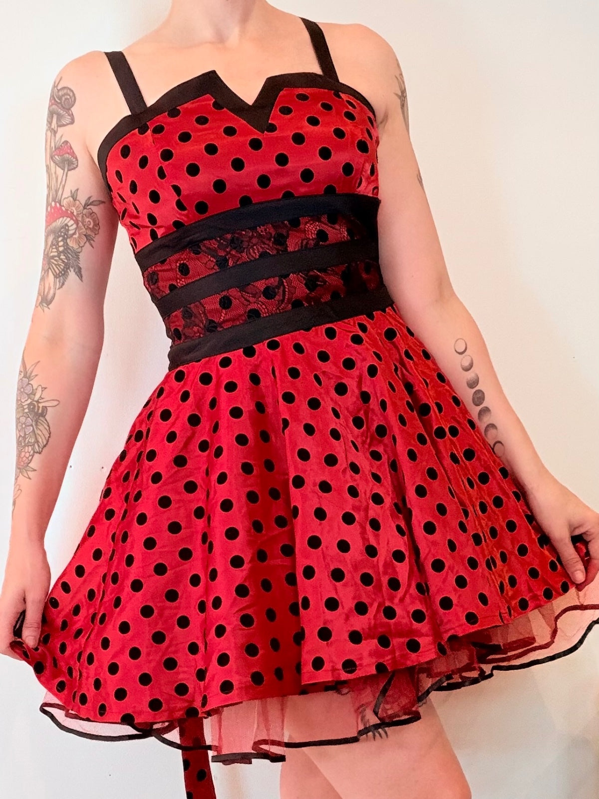 Jawbreaker Dress Red Polka Dot Fit and Flare Rockabilly 50s Style Dress Size 8