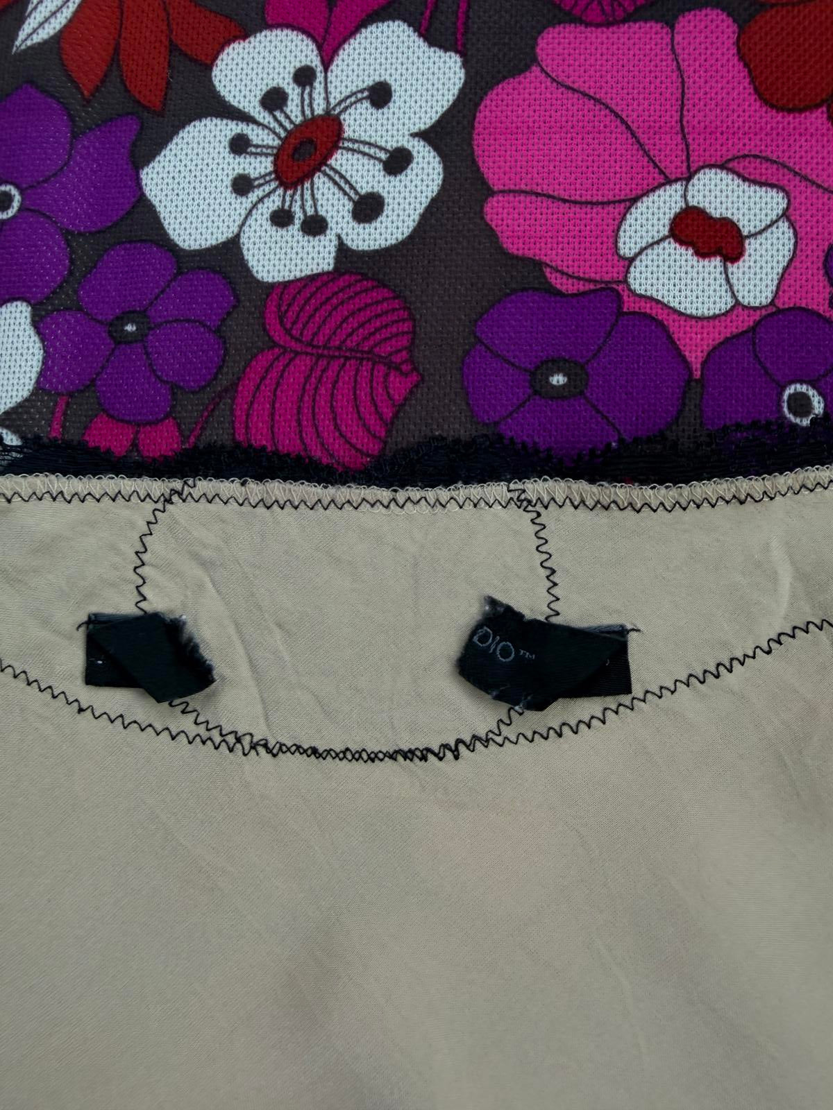 Vintage Y2K Cami Top with lace trim beige and black size 12