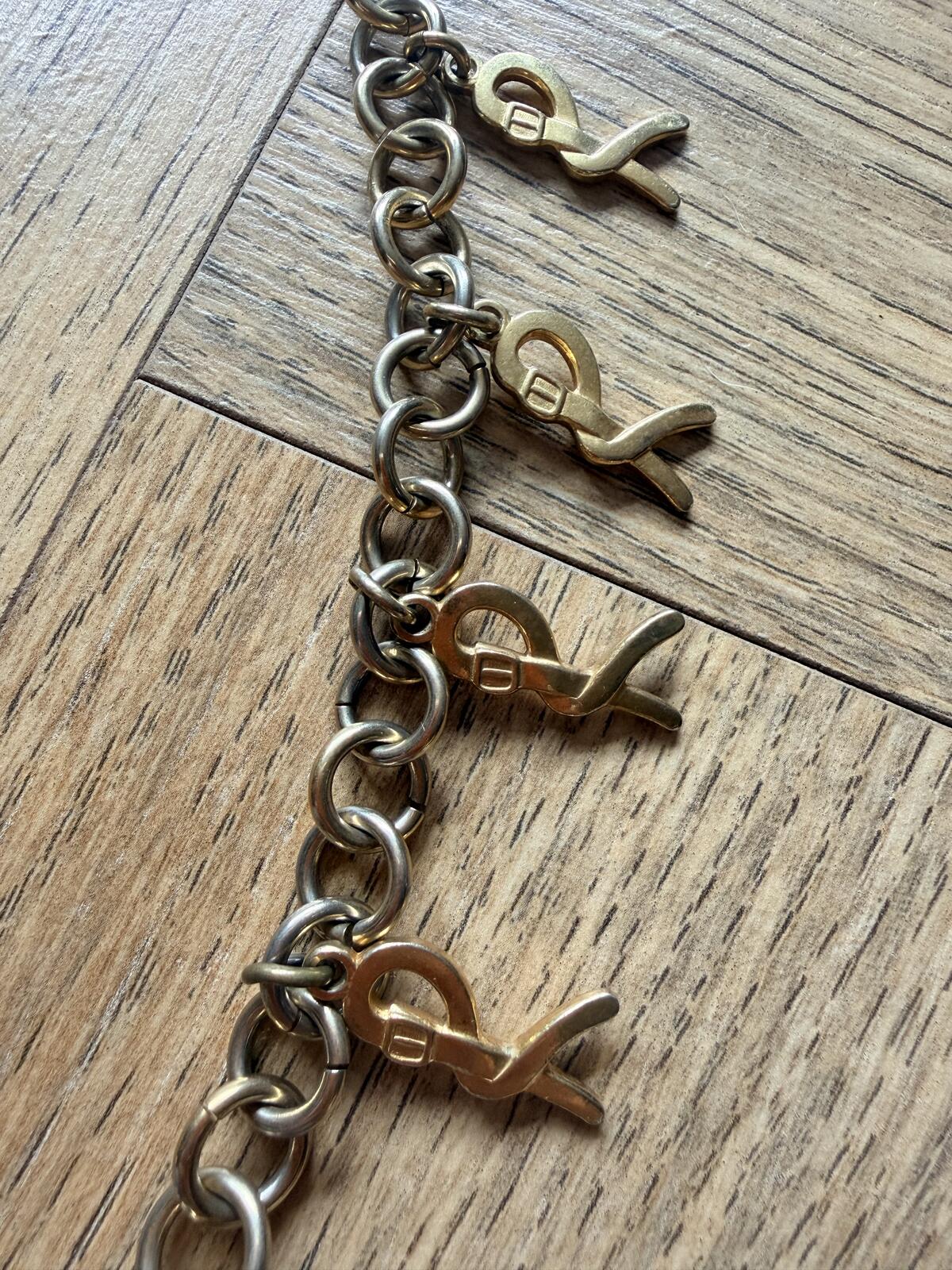 Vintage 1980s Chain Belt with Gold tone rope Charms 36"