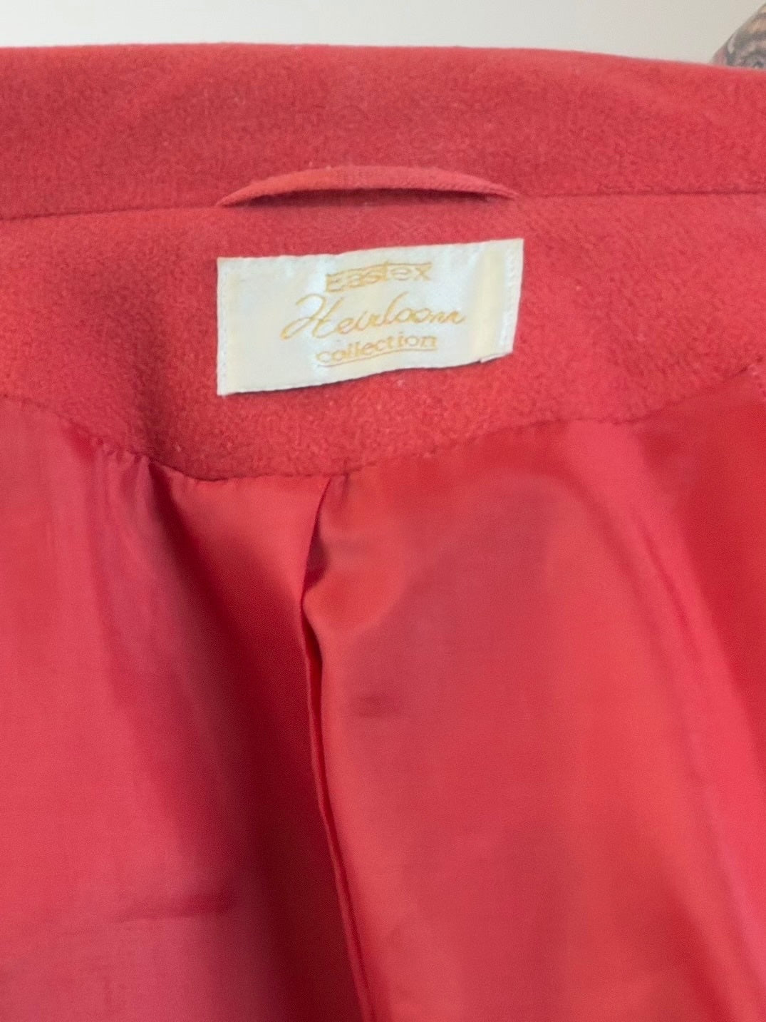 Vintage Red Wool Coat with Gold Buttons 1990s Winter Jacket by Eastex Size 14