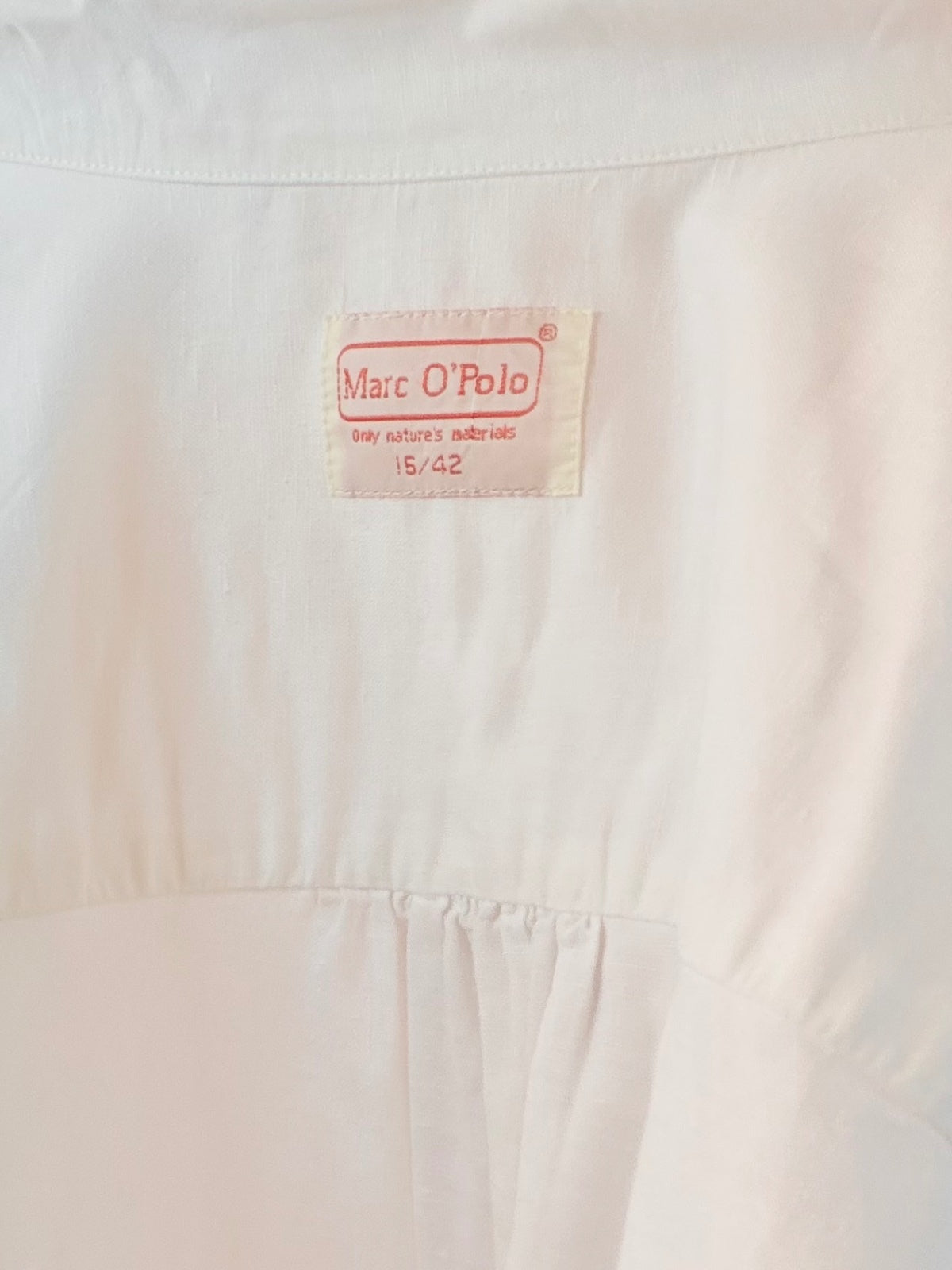 Vintage 1990s White Shirt Linen cotton with Embroidered Pocket size 16
