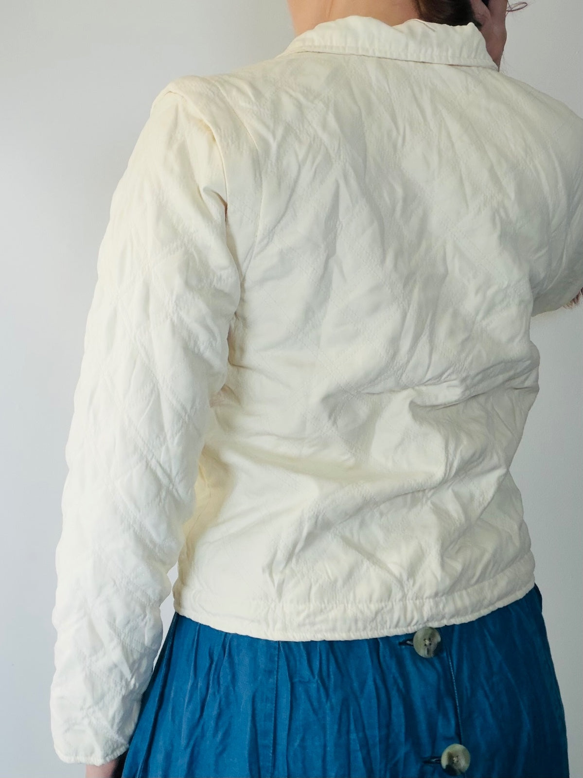 Cream Quilted Zip Up Jacket Coat By Joules Lightweight Summer Gilet Size 8