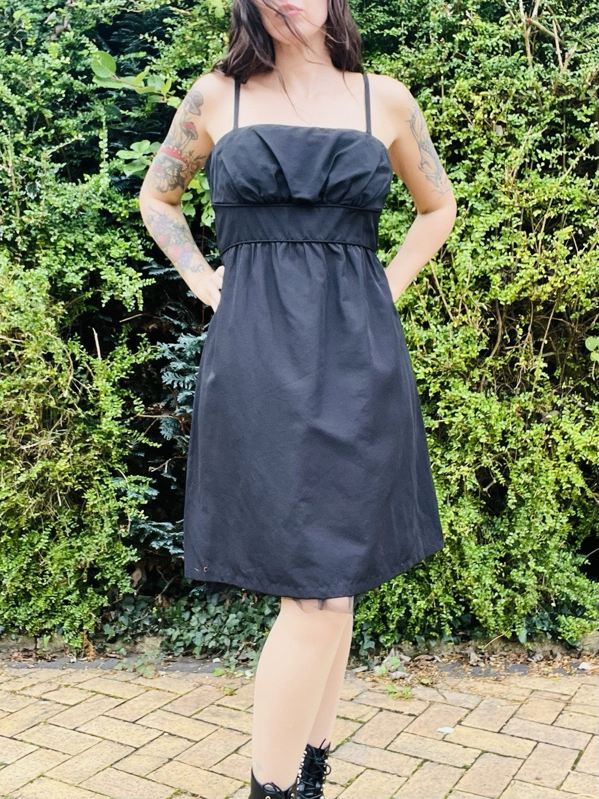 Vintage Y2K Strappy Dress By Esprit, Empire Waist Little Black Dress Size 16