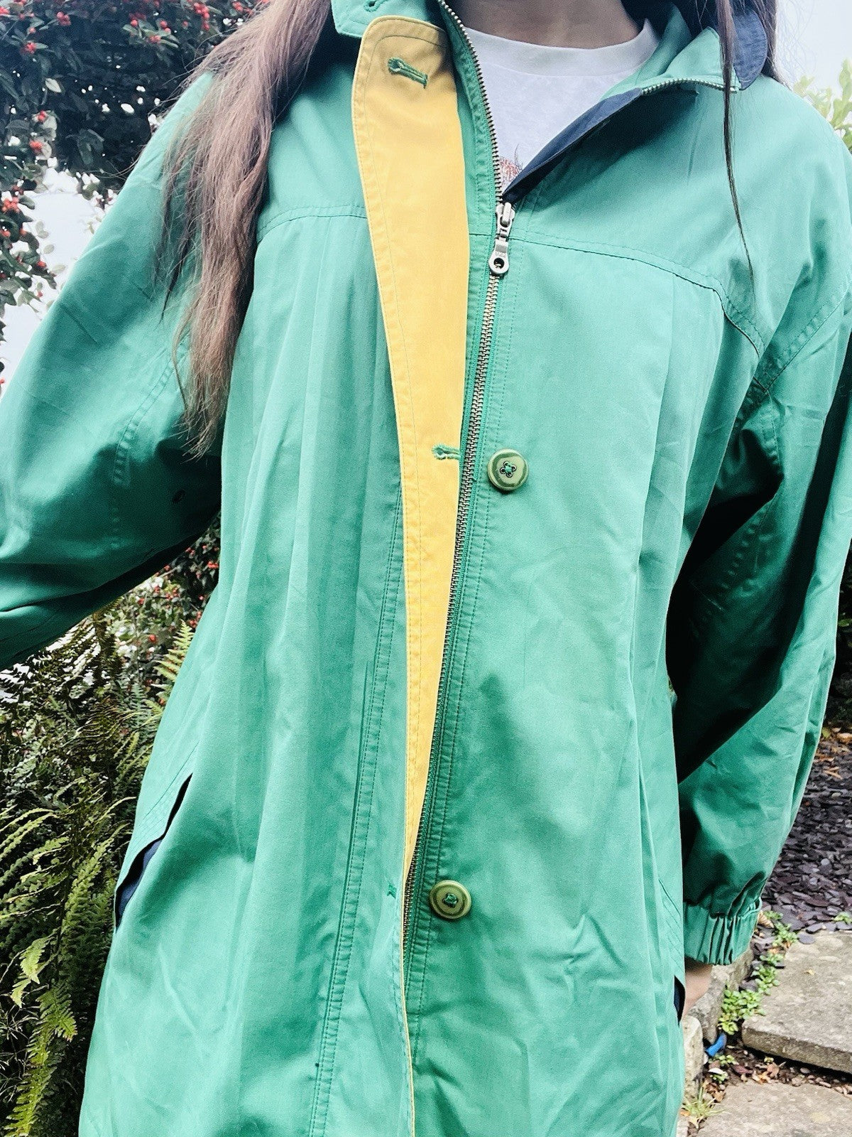 Vintage 80s Coat By St Michael Oversized Retro Block Colour Jacket Size 10