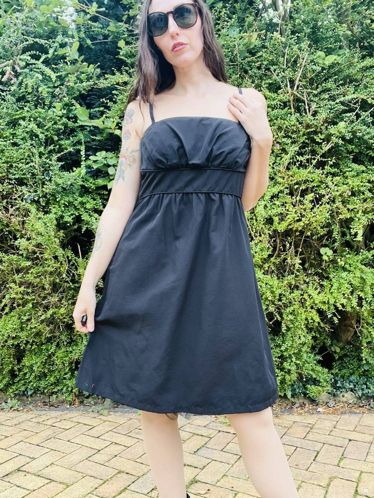 Vintage Y2K Strappy Dress By Esprit, Empire Waist Little Black Dress Size 16