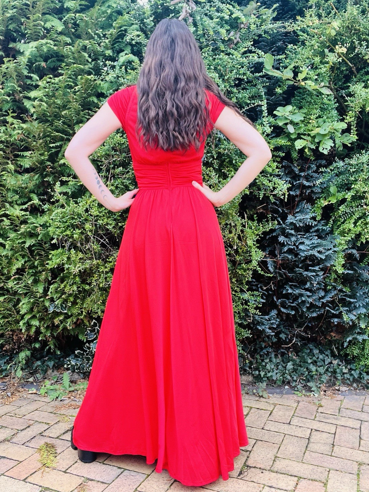 Vintage 1980s Cocktail Dress By YvetteParis, Red High Neck With Heart Belt 10