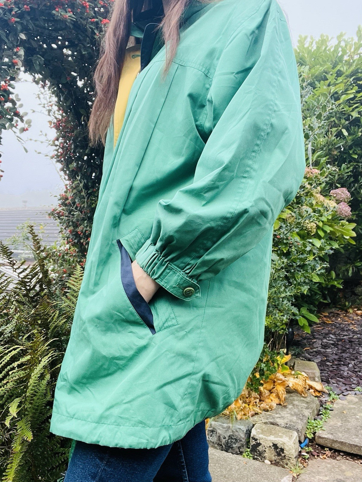Vintage 80s Coat By St Michael Oversized Retro Block Colour Jacket Size 10