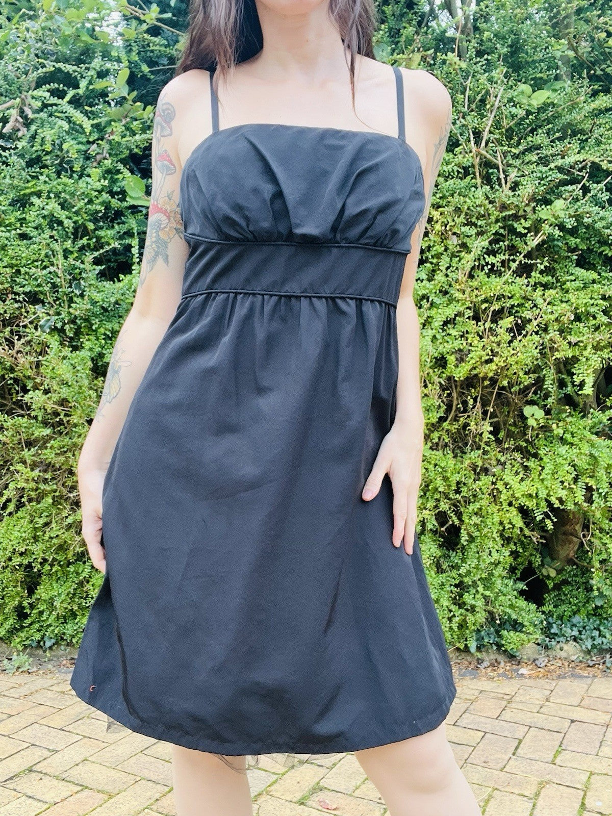 Vintage Y2K Strappy Dress By Esprit, Empire Waist Little Black Dress Size 16