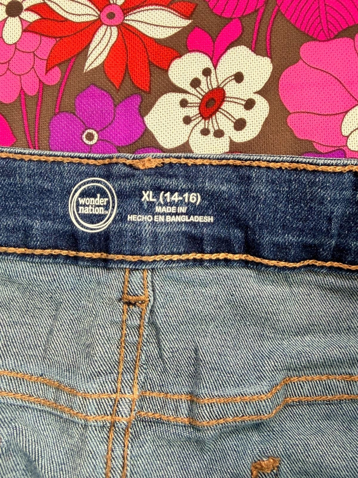 Vintage Y2k Blue Denim Mini Skirt by Wonder Nation size 14