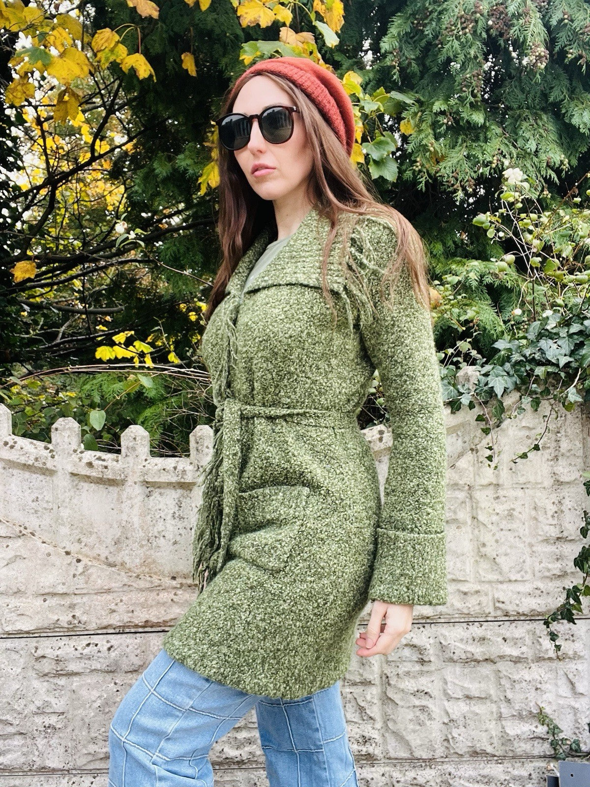 Fairycore Knit Cardigan Jumper By Soon Size 12 Green Long Knitted Whimsigoth