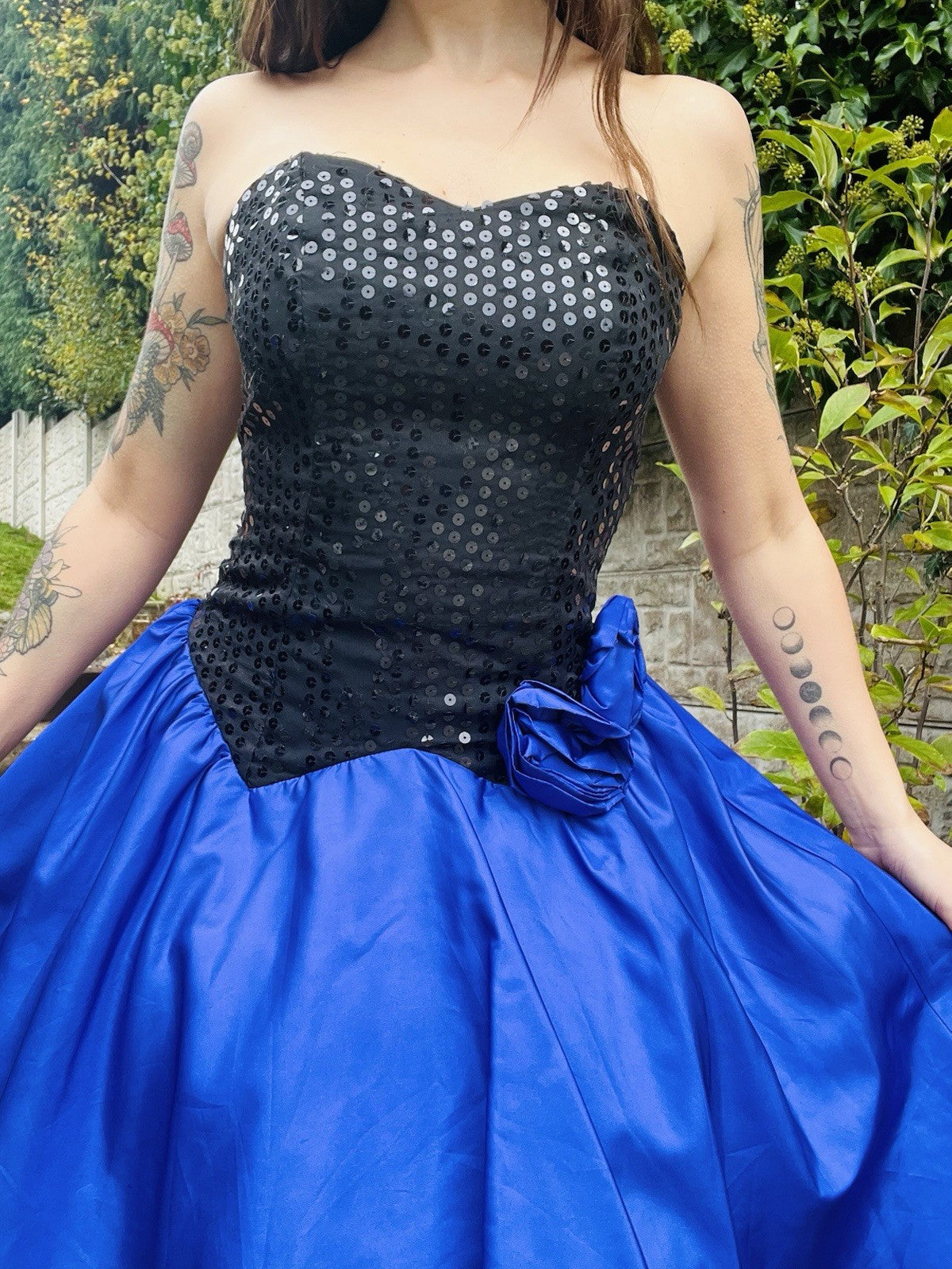 Vintage 80s Party Dress Size 8 To 10 Black Purple By Yessica Sparkly Sequin Top