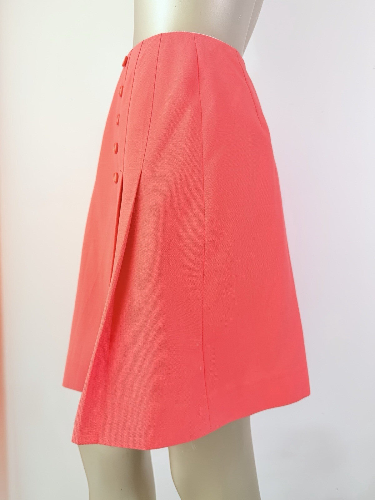 Vintage 1980s Mini Skirt By St Michael Pink Pleated Preppy Tennis Skirt Size 6
