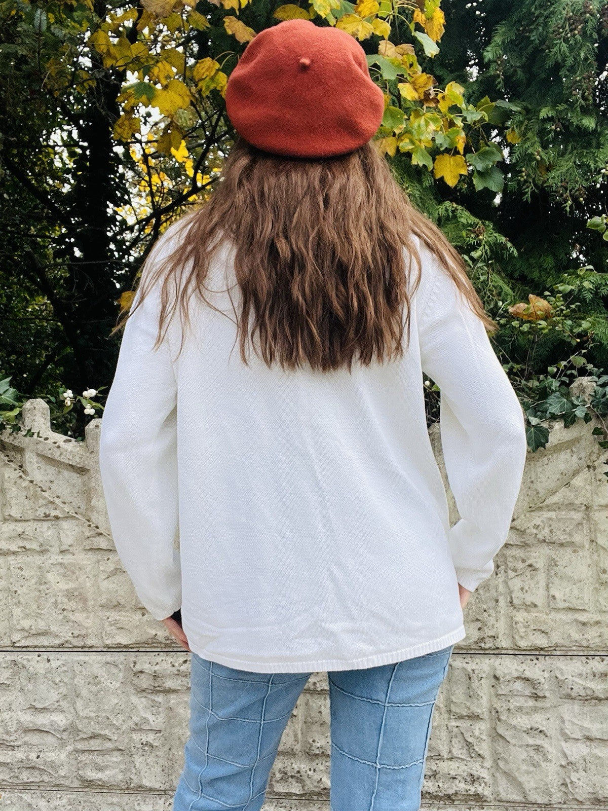 Vintage 90s Cottagecore Cardigan St Michael Cotton Knit Floral Whimsy Jumper 14