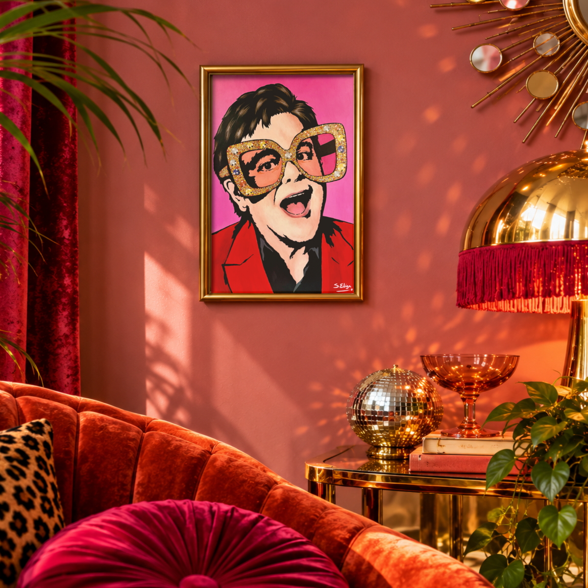 Elton John - Retro 70s Graphic Pop Art Portrait Print