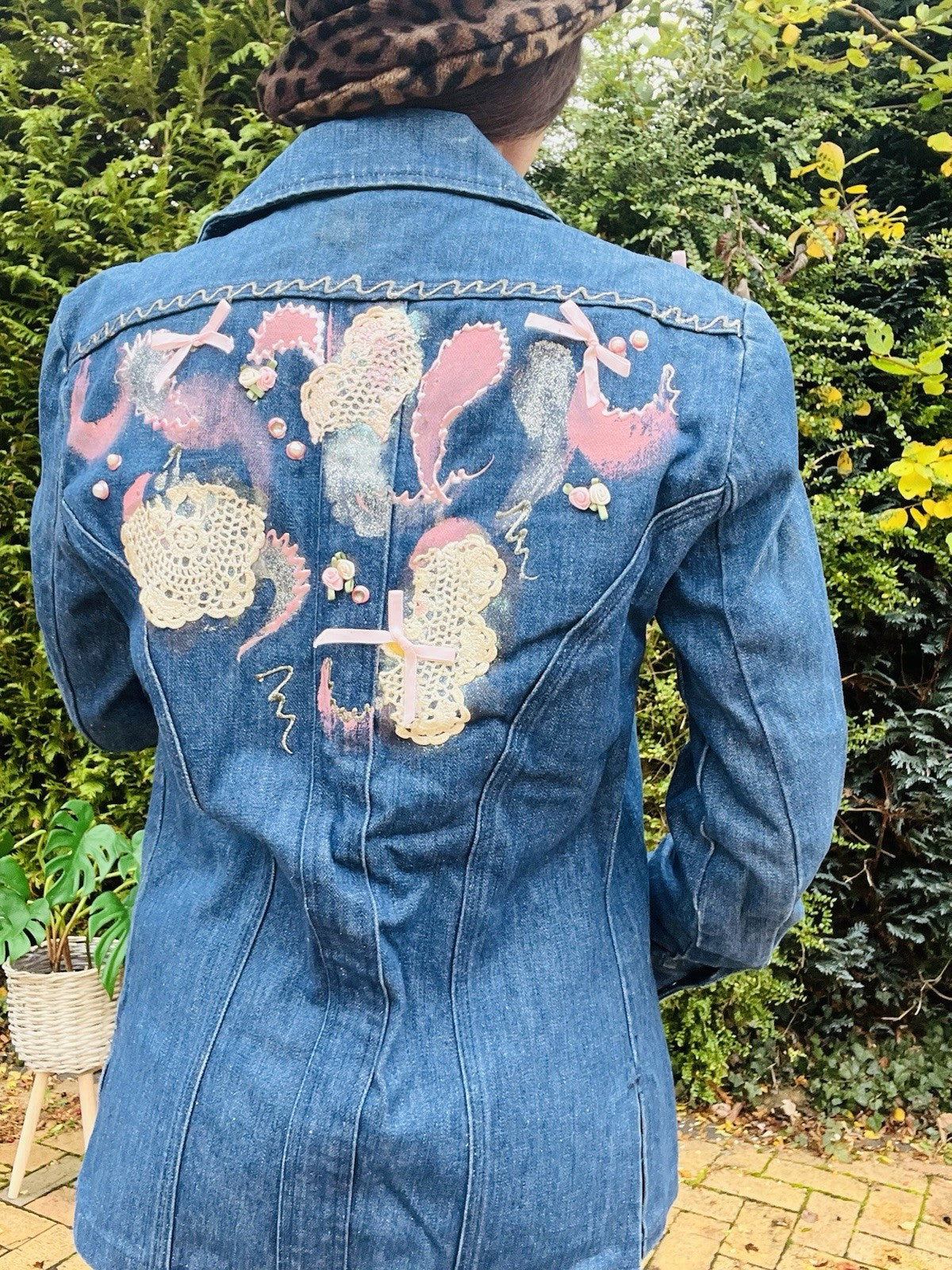 Vintage 1970s Denim Jacket Reworked Donothing Sedgefield Retro Festival Coat S