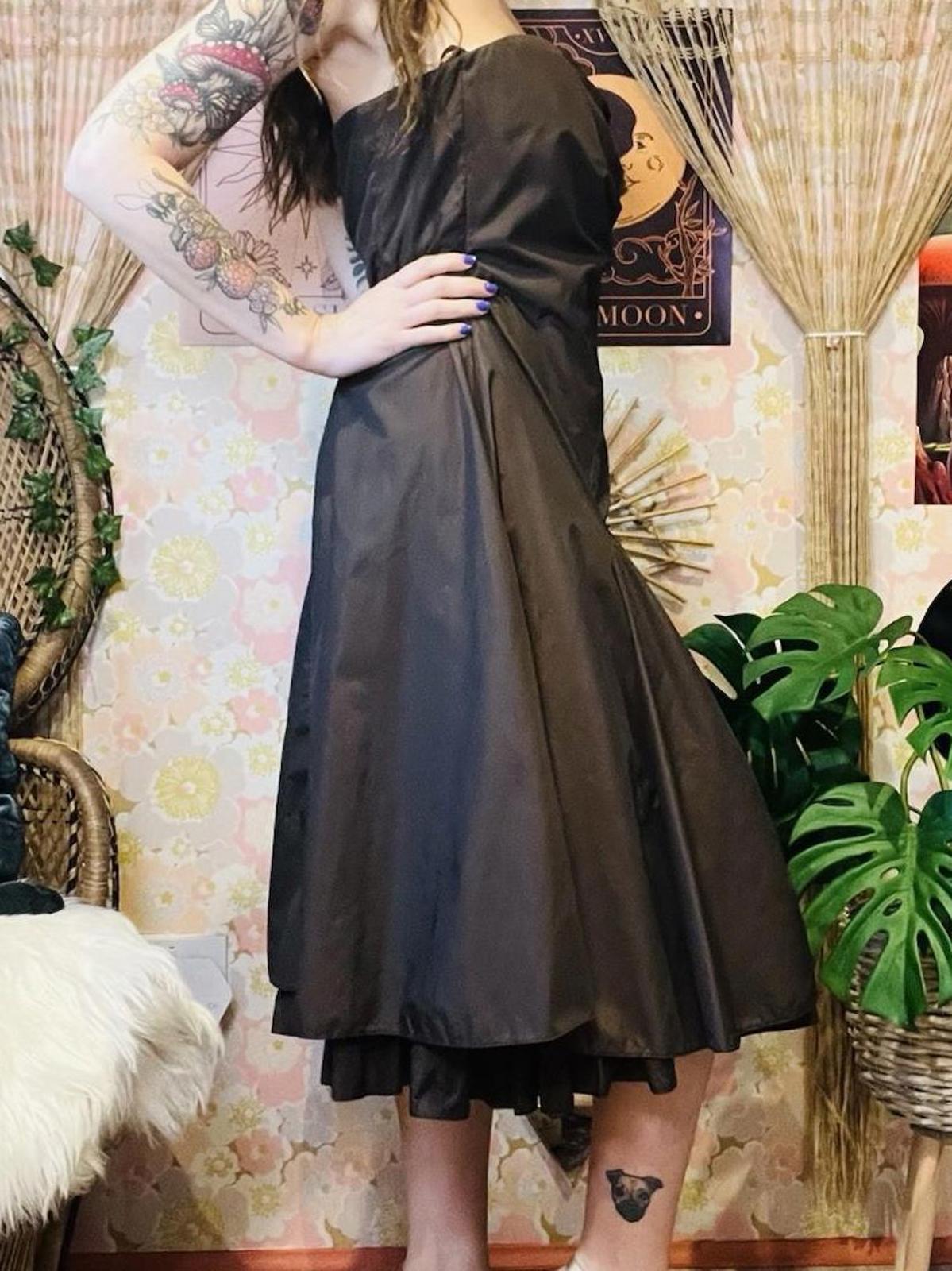 Vintage 1990s Prom Dress 90s Strapless Cocktail Gown Brown Size 14