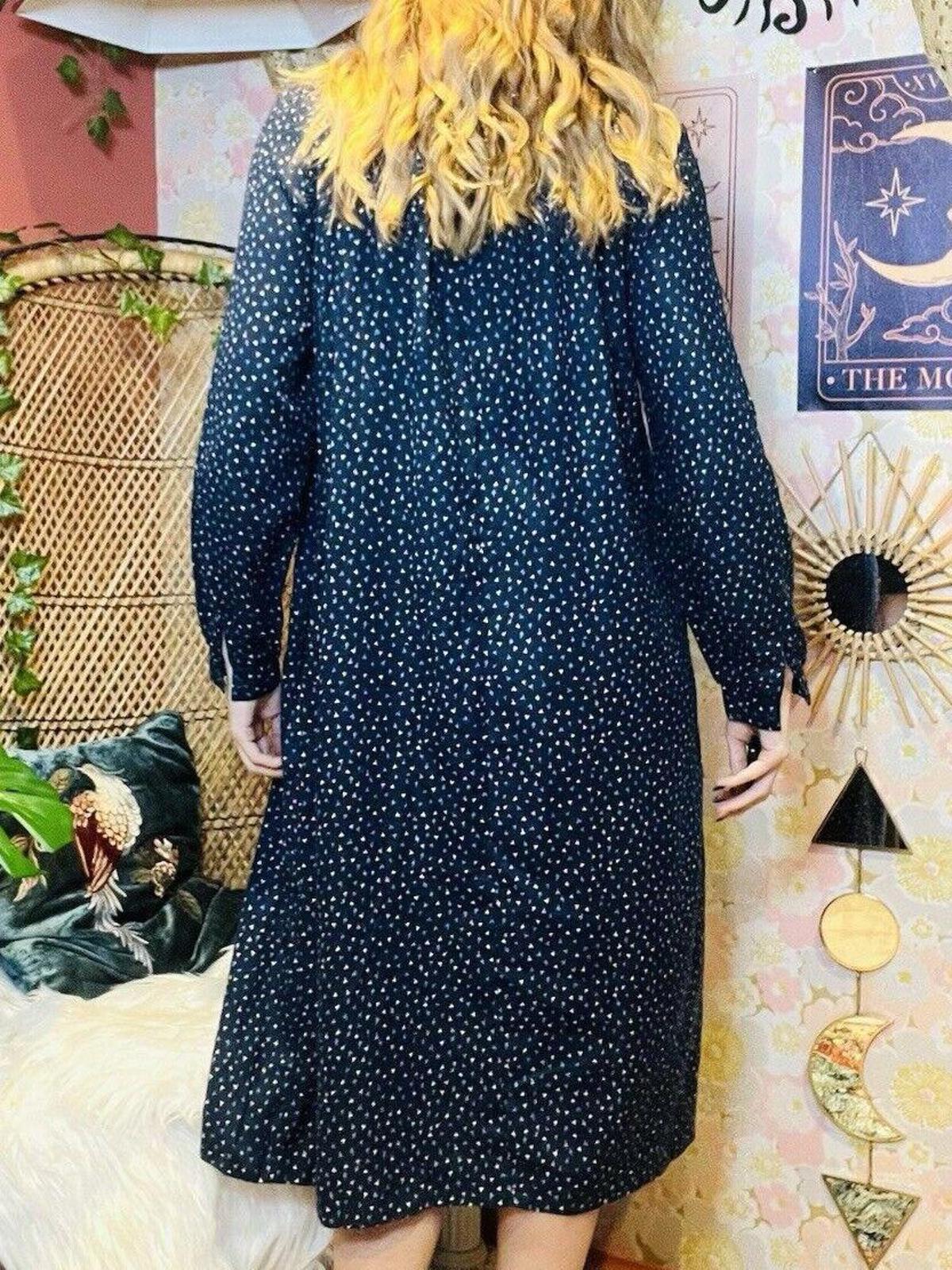 Vintage 1970s Midi Dress By Betty Barclay With Long Sleeves And Lace Collar 8