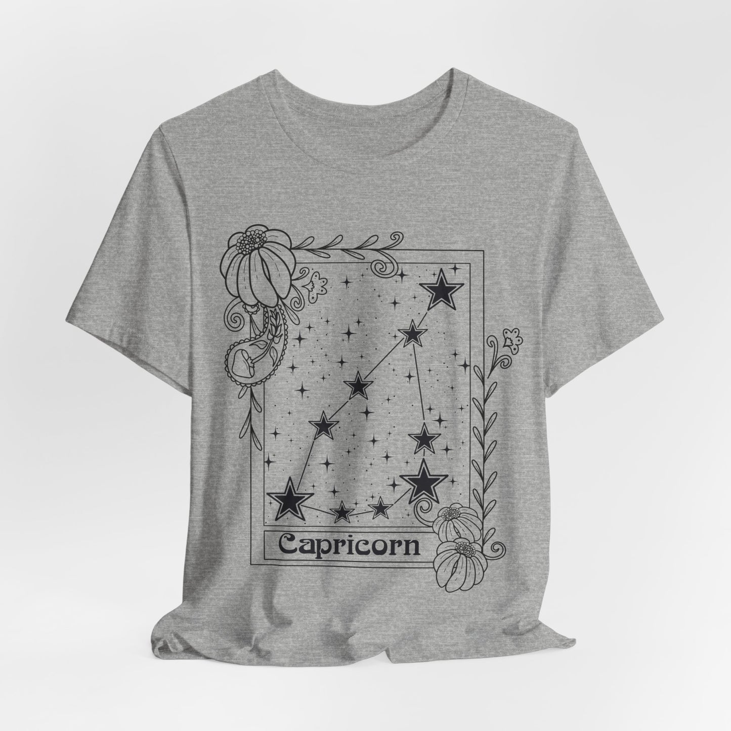 Capricorn Constellation T-Shirt, Zodiac astrology top, Horoscope birthday gift Tee, Star sign tarot card design tshirt