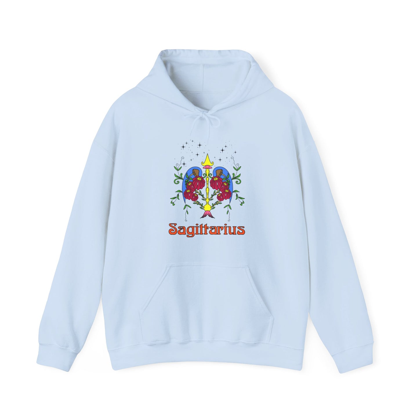 Sagittarius star sign Hoodie, Bow and arrow zodiac astrology Jumper, Horoscope birthday gift sweatshirt, Bold retro colourful Design top