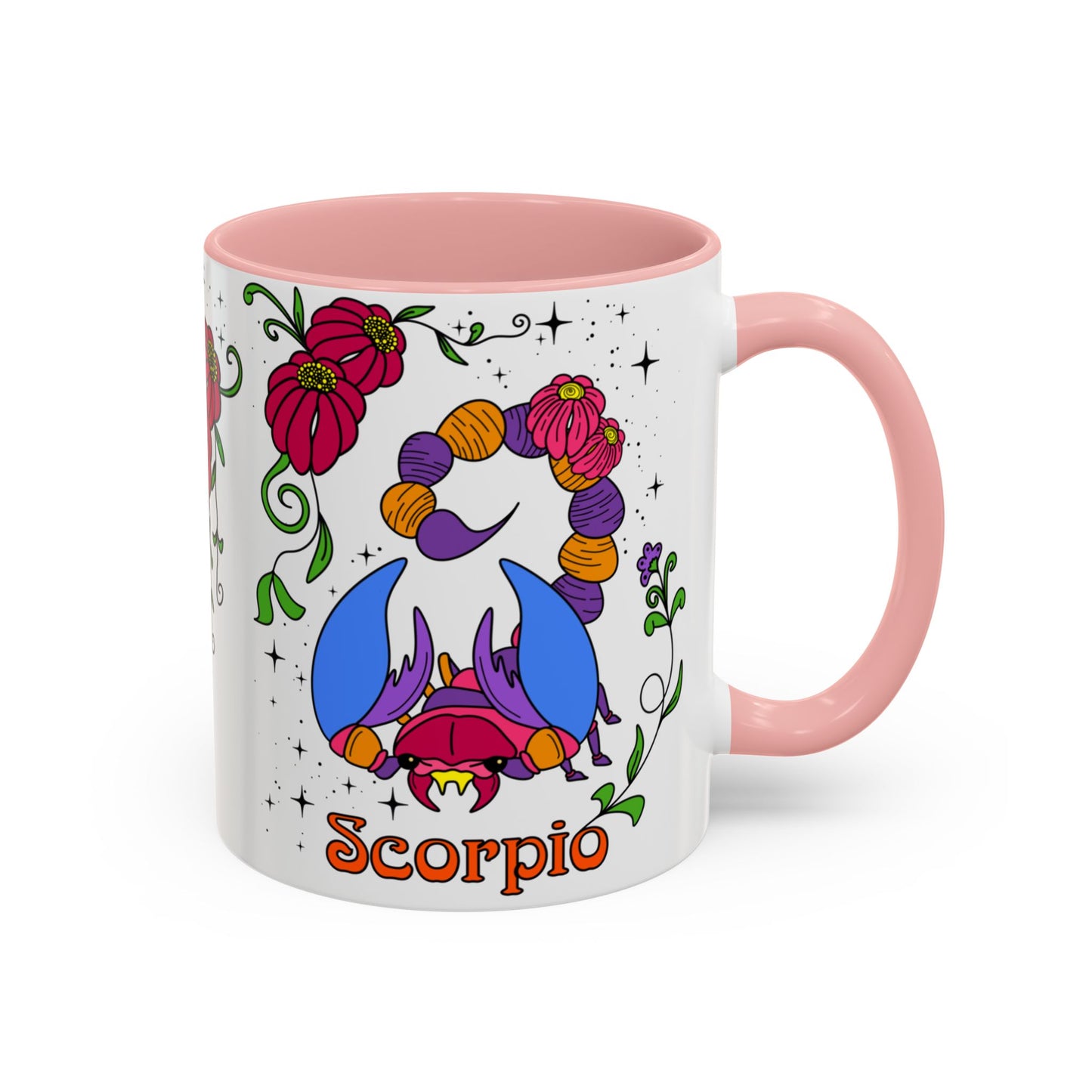 Scorpio star sign mug, Scorpion zodiac astrology coffee cup, Horoscope birthday gift mug, Bold retro colourful Design ceramic mug