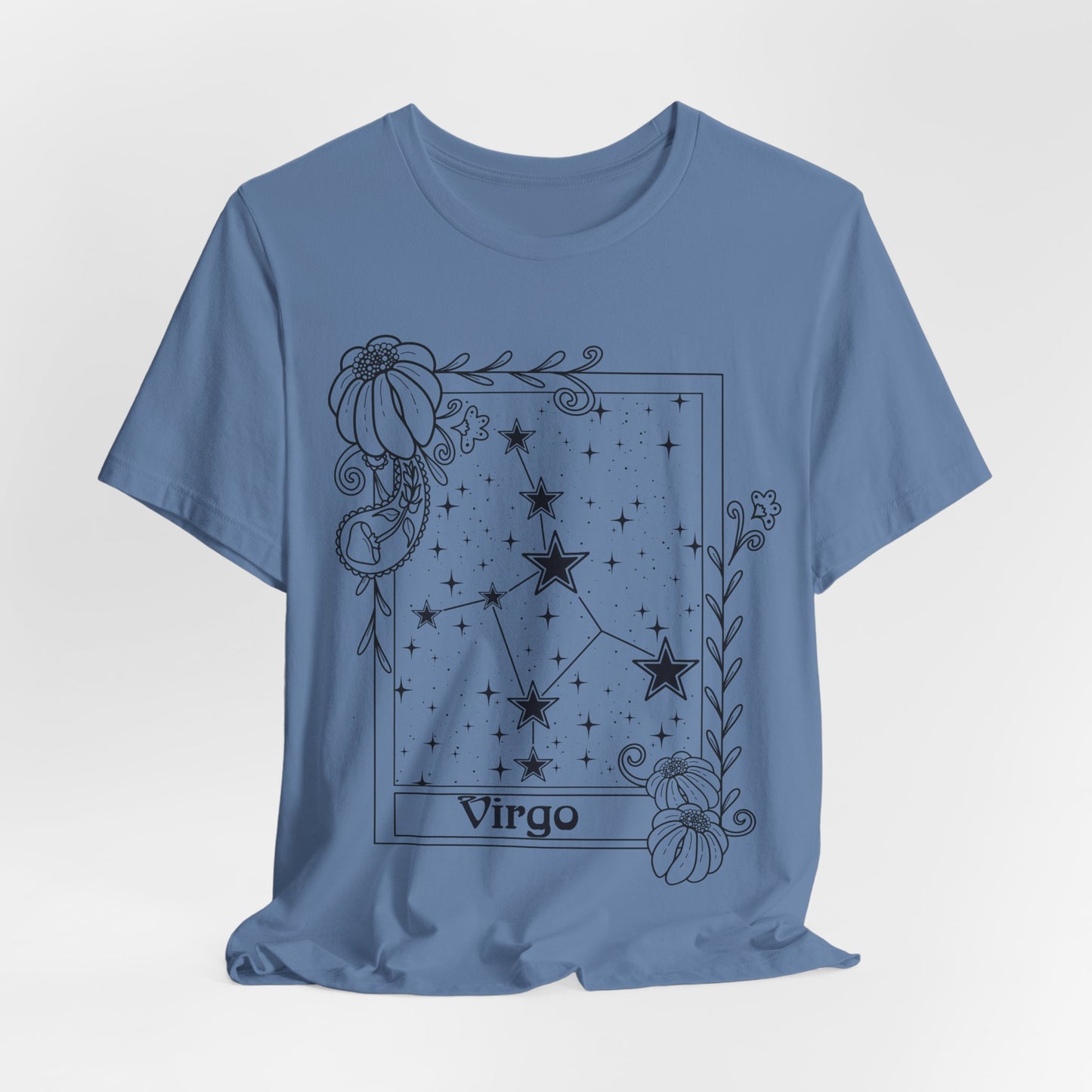 Virgo Constellation T-Shirt, Zodiac astrology top, Horoscope birthday gift Tee, Star sign tarot card design tshirt
