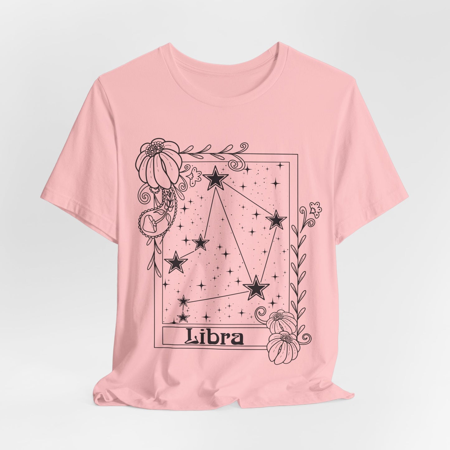 Libra Constellation T-Shirt, Zodiac astrology top, Horoscope birthday gift Tee, Star sign tarot card design tshirt