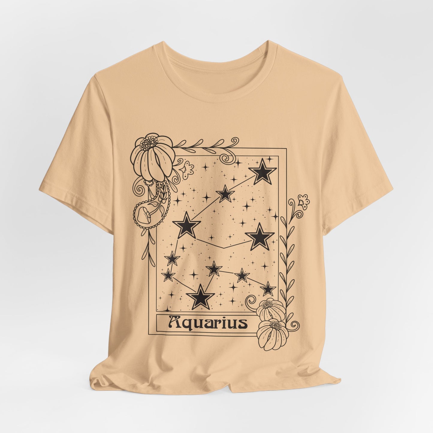 Aquarius Constellation T-Shirt, Zodiac astrology top, Horoscope birthday gift Tee, Star sign tarot card design tshirt