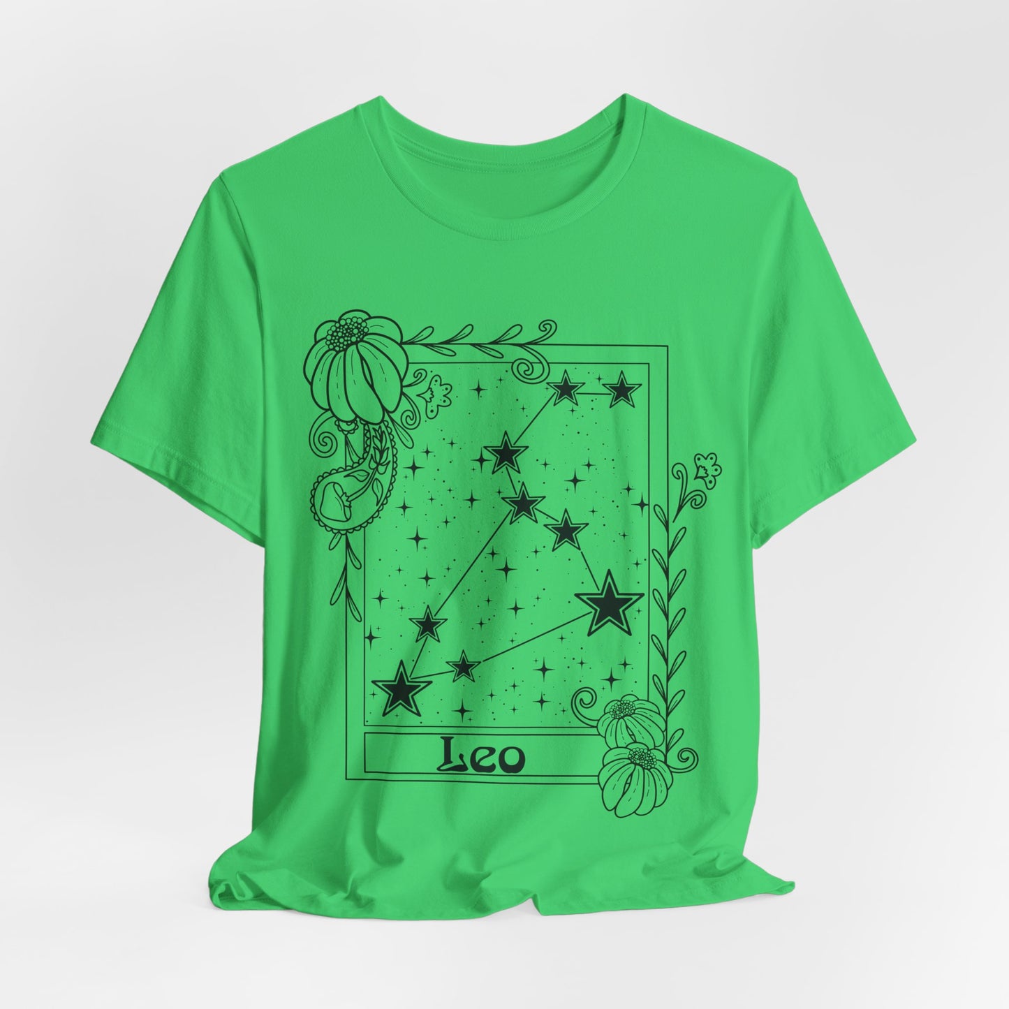 Leo Constellation T-Shirt, Zodiac astrology top, Horoscope birthday gift Tee, Star sign tarot card design tshirt