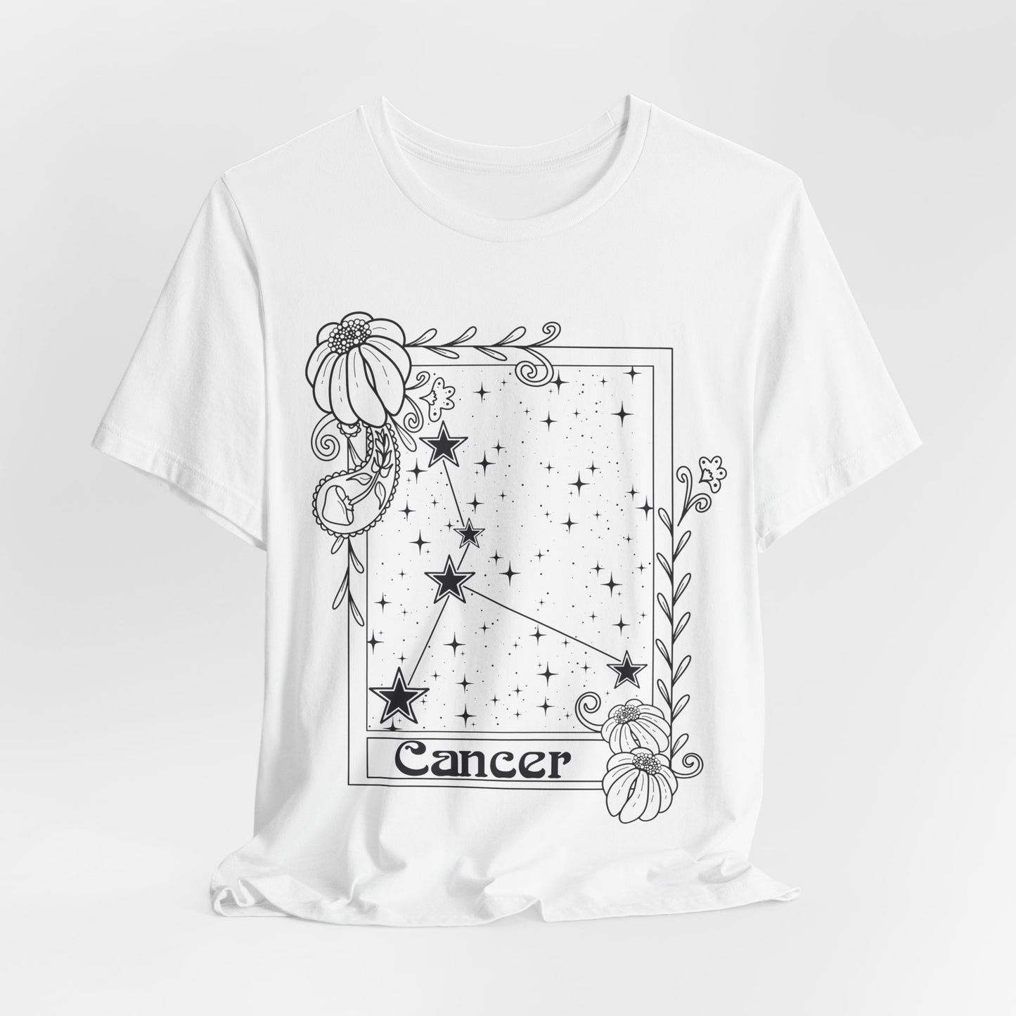 Cancer Constellation T-Shirt, Zodiac astrology top, Horoscope birthday gift Tee, Star sign tarot card design tshirt