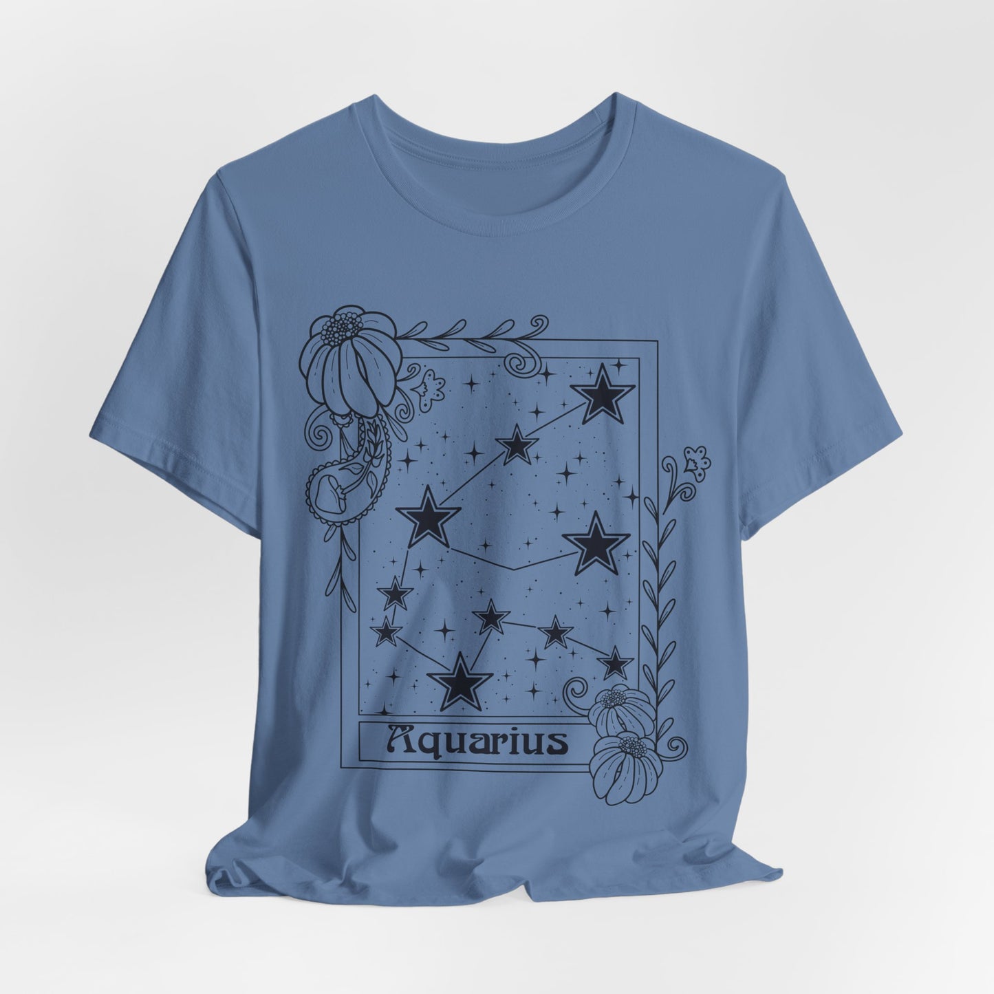 Aquarius Constellation T-Shirt, Zodiac astrology top, Horoscope birthday gift Tee, Star sign tarot card design tshirt