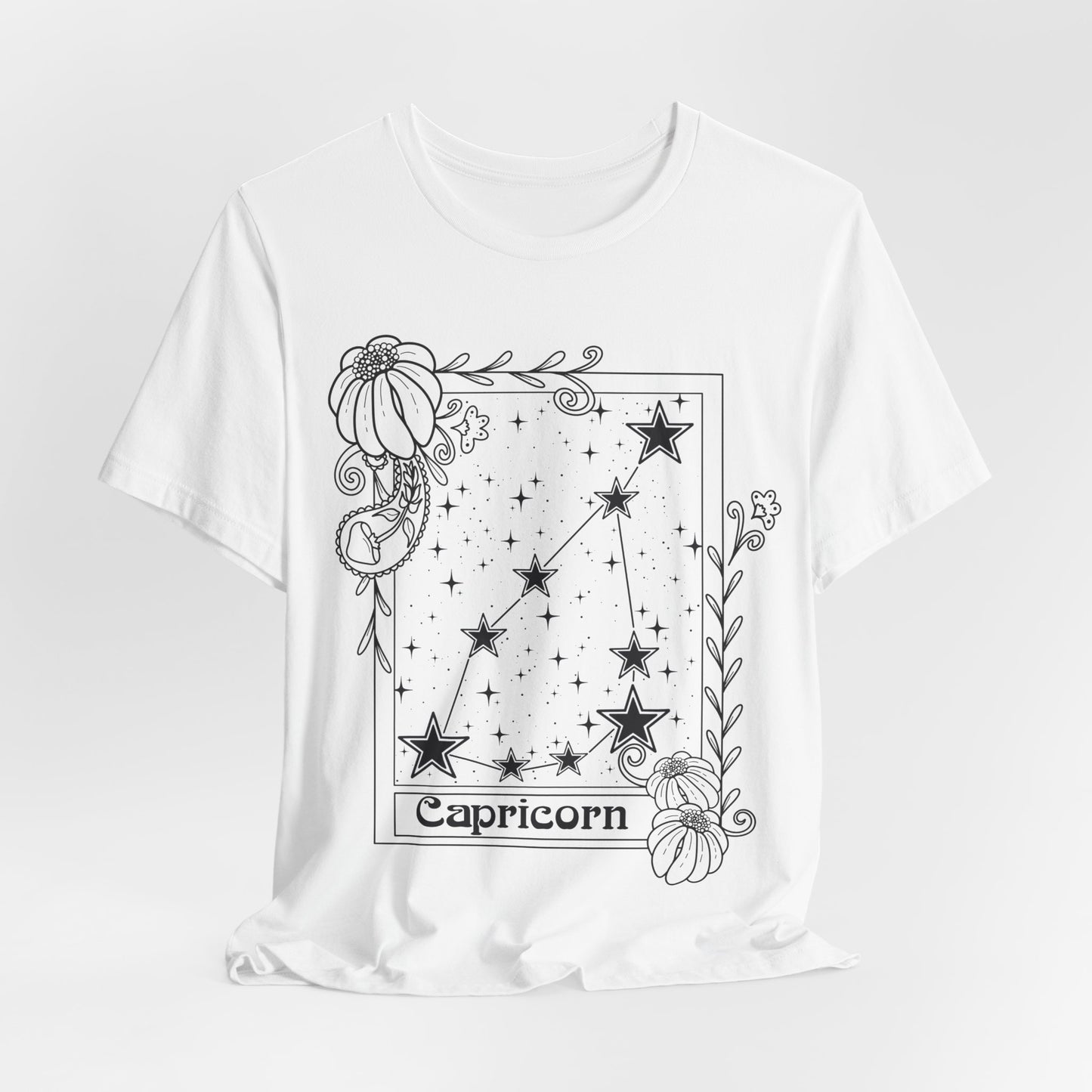 Capricorn Constellation T-Shirt, Zodiac astrology top, Horoscope birthday gift Tee, Star sign tarot card design tshirt