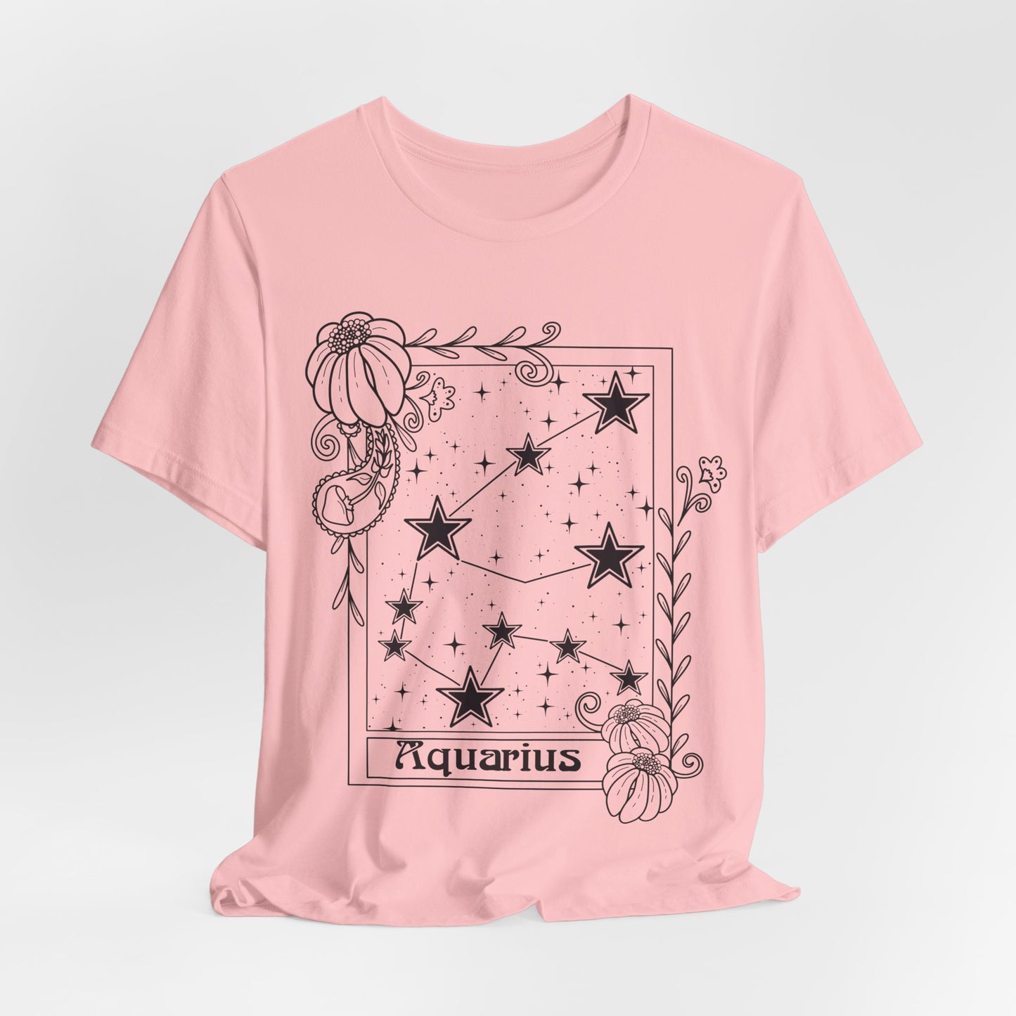 Aquarius Constellation T-Shirt, Zodiac astrology top, Horoscope birthday gift Tee, Star sign tarot card design tshirt