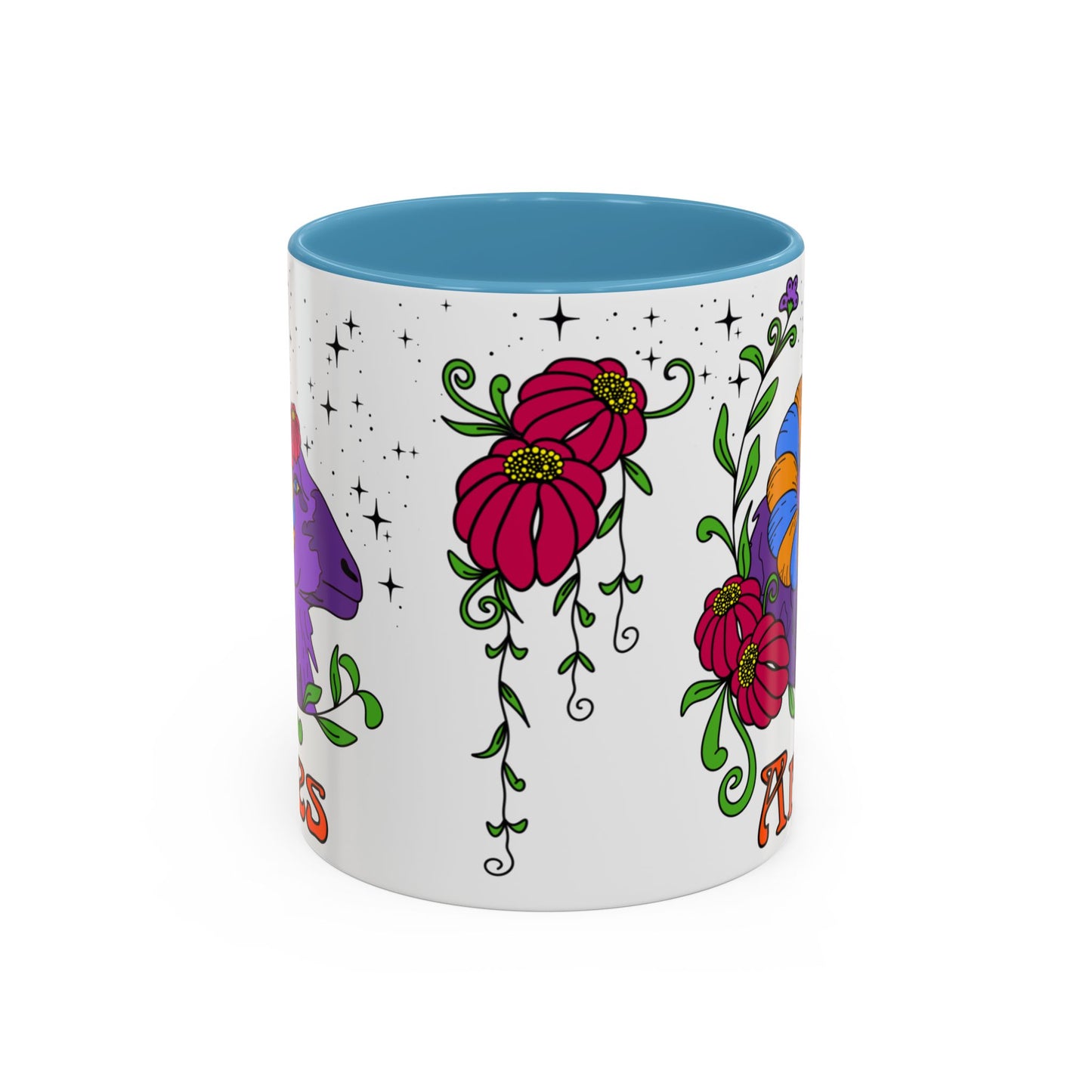Aries star sign mug, Ram zodiac astrology coffee cup, Horoscope birthday gift mug, Bold retro colourful Design ceramic mug