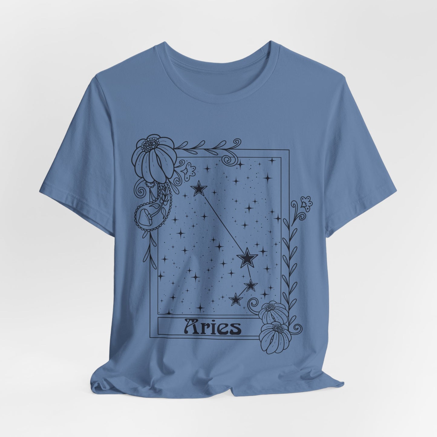 Aries Constellation T-Shirt, Zodiac astrology top, Horoscope birthday gift Tee, Star sign tarot card design tshirt