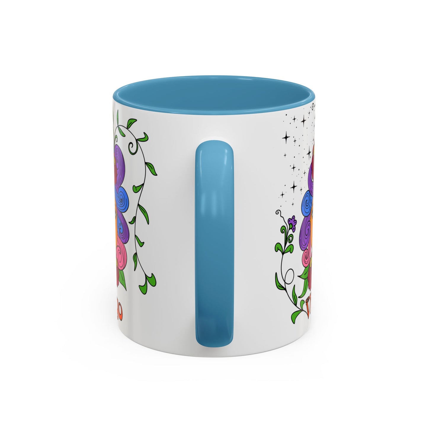 Virgo star sign mug, Maiden zodiac astrology coffee cup, Horoscope birthday gift mug, Bold retro colourful Design ceramic mug