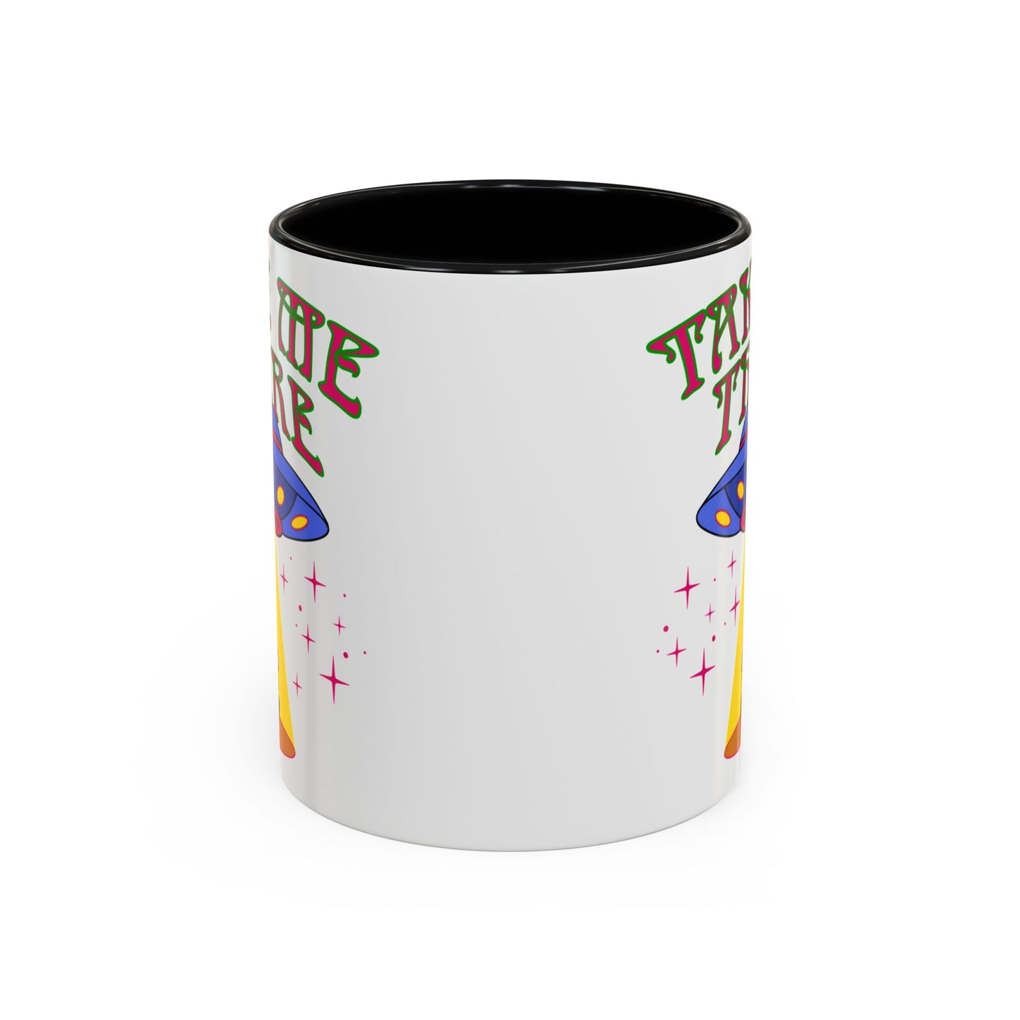 Trippy UFO mug, hippie retro 60s 70s tea and coffee mug, Psychedelic space flower ceramic drink cup