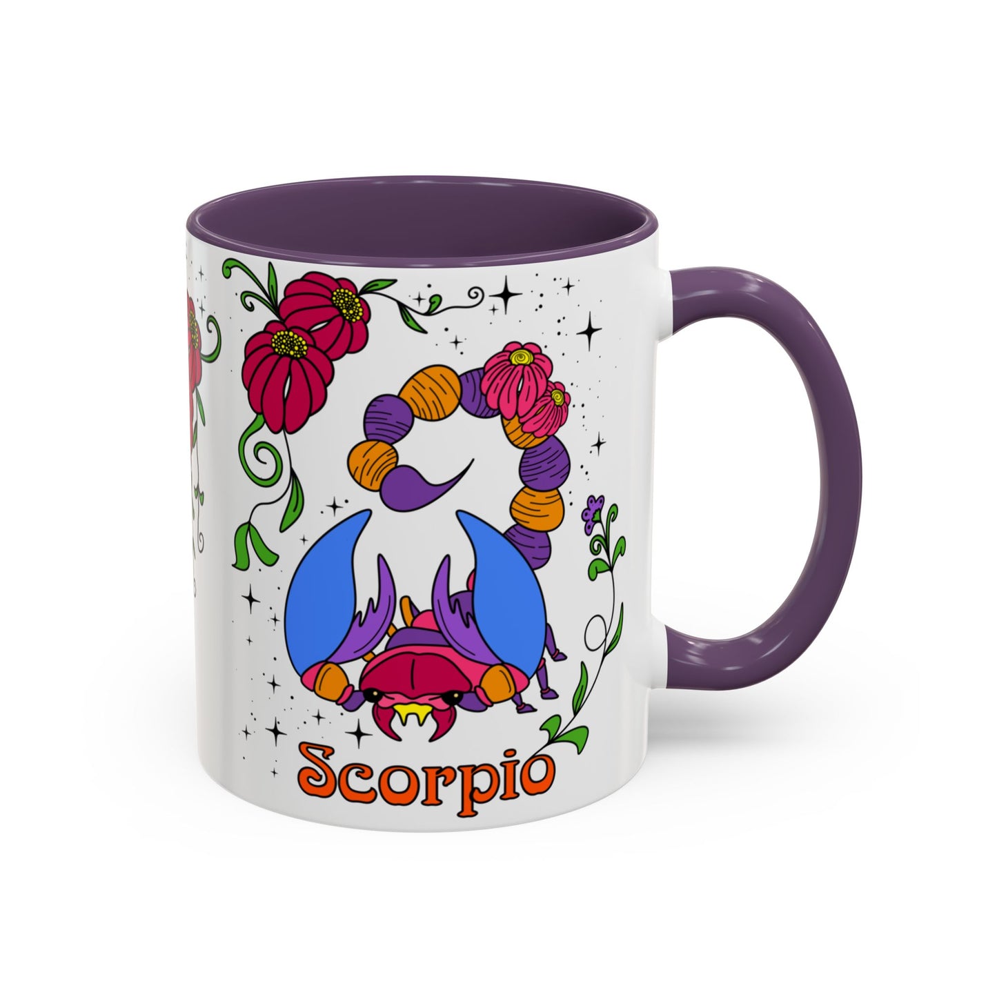Scorpio star sign mug, Scorpion zodiac astrology coffee cup, Horoscope birthday gift mug, Bold retro colourful Design ceramic mug