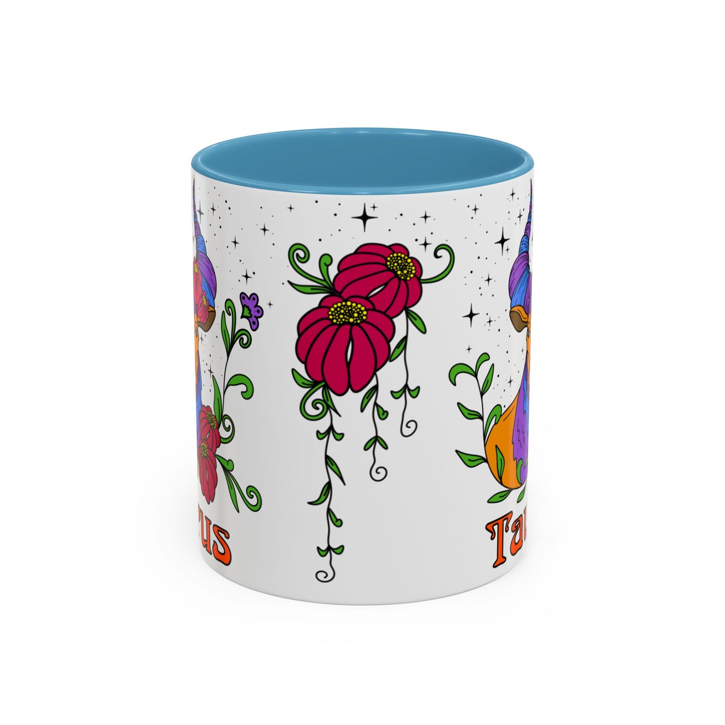 Taurus star sign mug, Bull zodiac astrology coffee cup, Horoscope birthday gift mug, Bold retro colourful Design ceramic mug