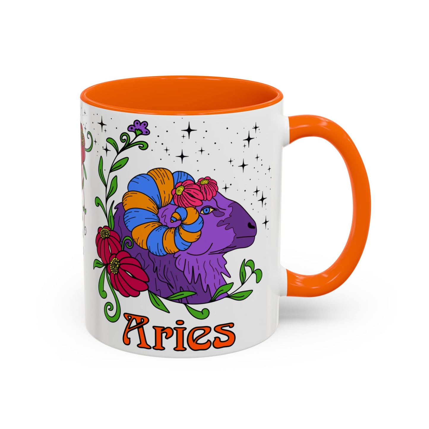 Aries star sign mug, Ram zodiac astrology coffee cup, Horoscope birthday gift mug, Bold retro colourful Design ceramic mug