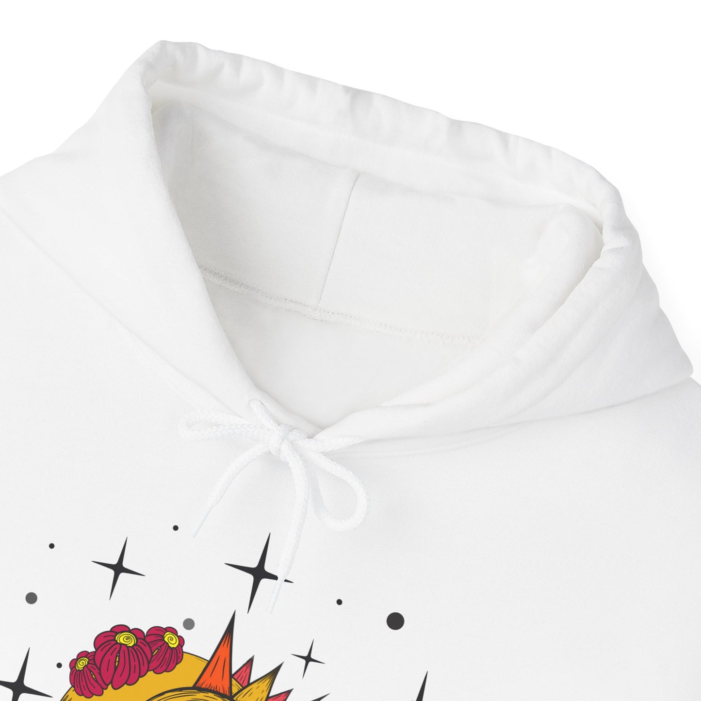 Celestial Sun and Moon Hoodie jumper, Boho Stars and flowers Sweater, Galaxy Graphic Sweatshirt, whimsical Top