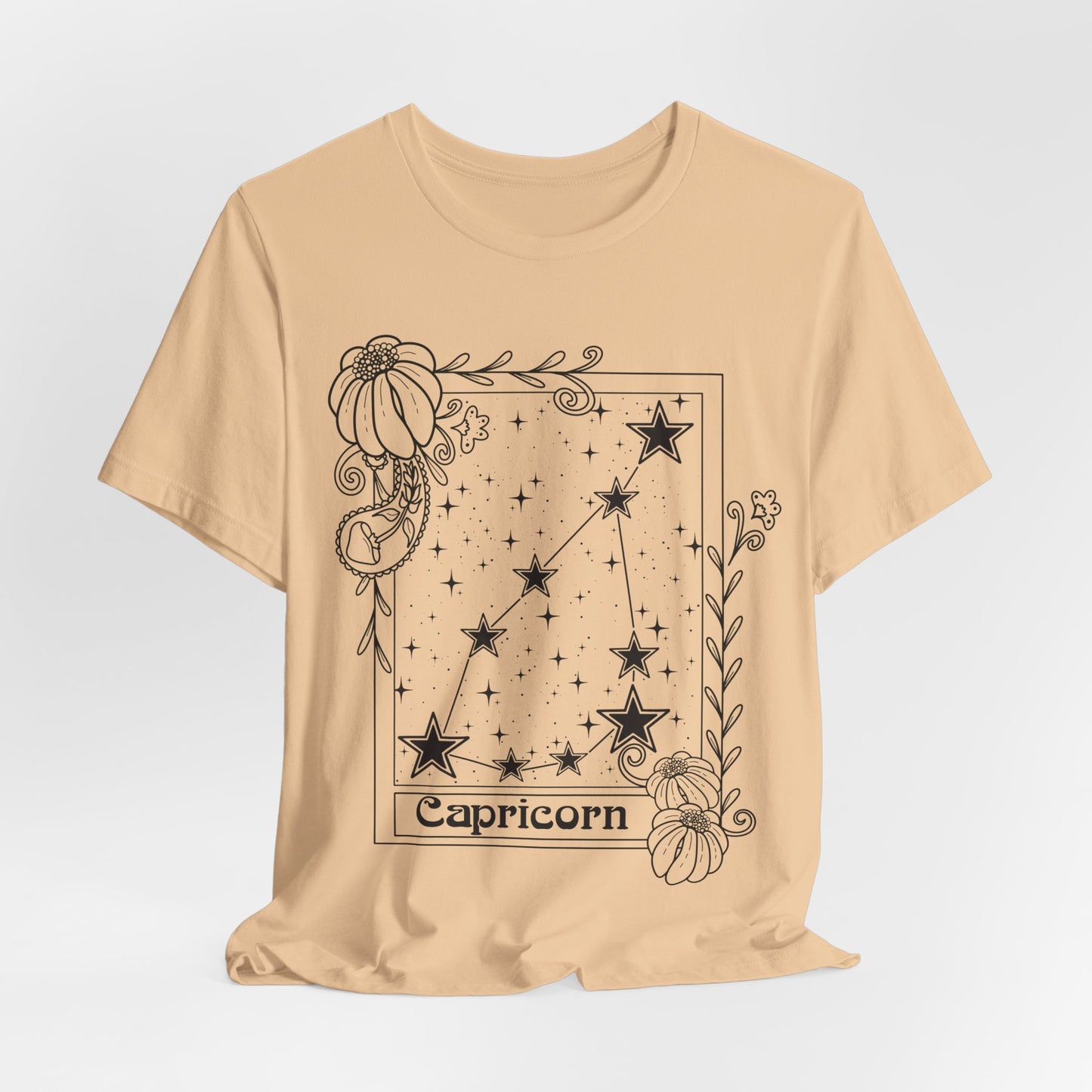 Capricorn Constellation T-Shirt, Zodiac astrology top, Horoscope birthday gift Tee, Star sign tarot card design tshirt