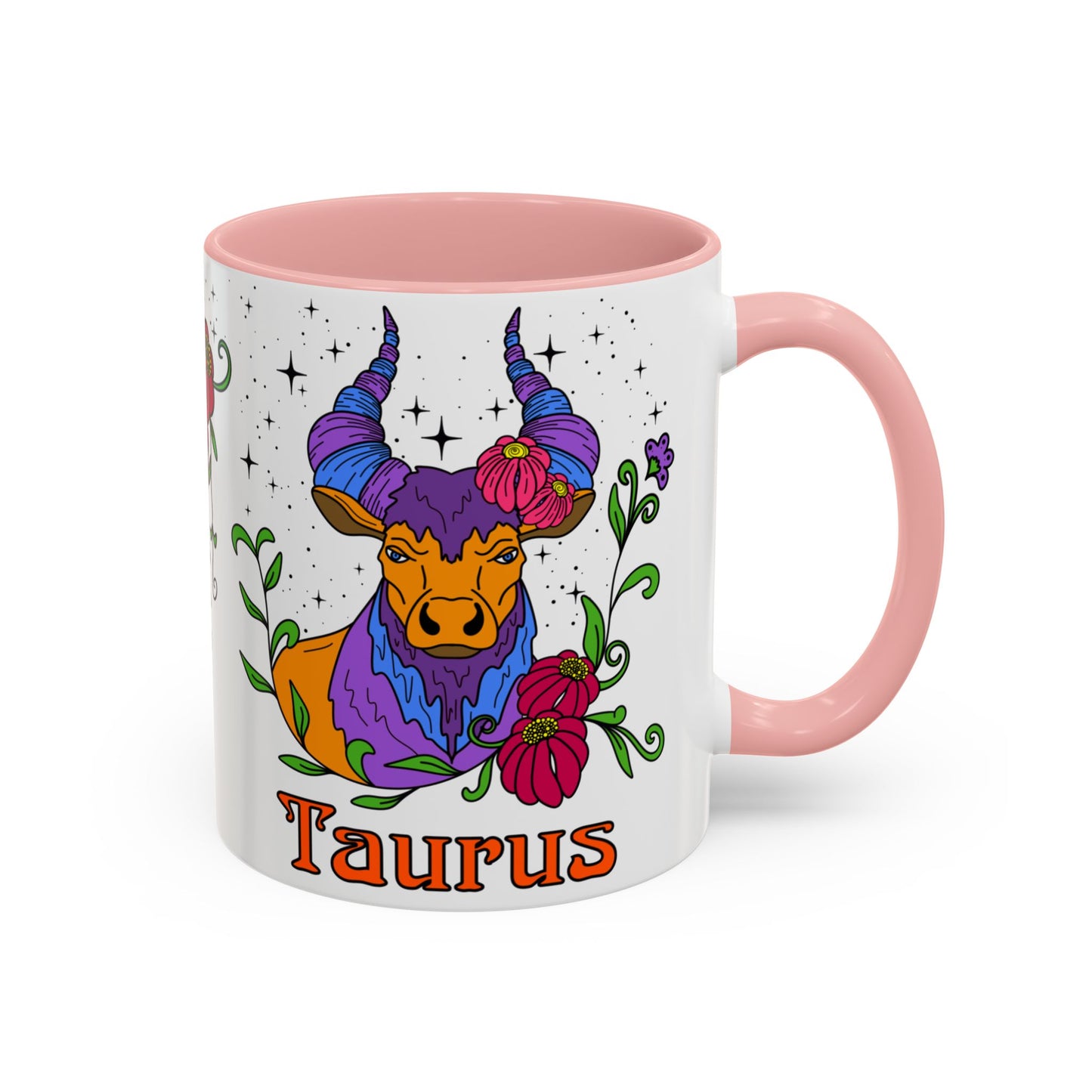 Taurus star sign mug, Bull zodiac astrology coffee cup, Horoscope birthday gift mug, Bold retro colourful Design ceramic mug