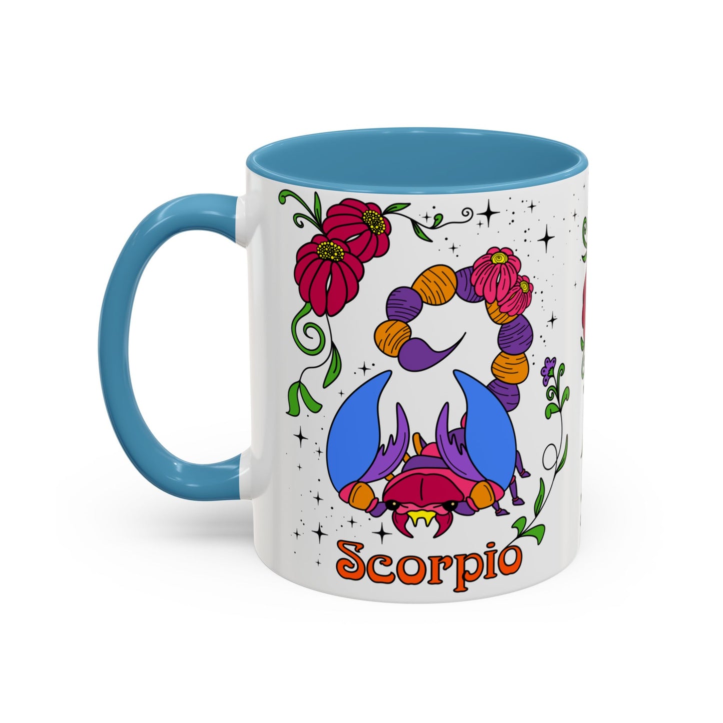 Scorpio star sign mug, Scorpion zodiac astrology coffee cup, Horoscope birthday gift mug, Bold retro colourful Design ceramic mug